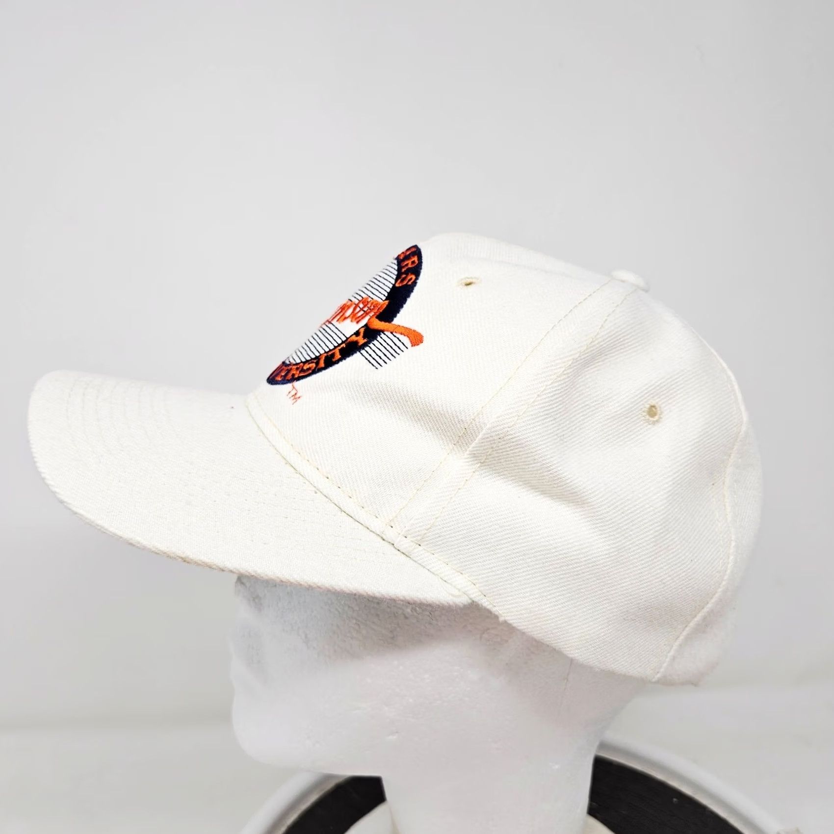 Etro The Game Clemson University Tigers Retro Circle Adjustable Snapback Hat Cap 90s Womens Mens Unisex Adults White Cotton Solid Casual Sports University Size ONE SIZE - 3 Thumbnail