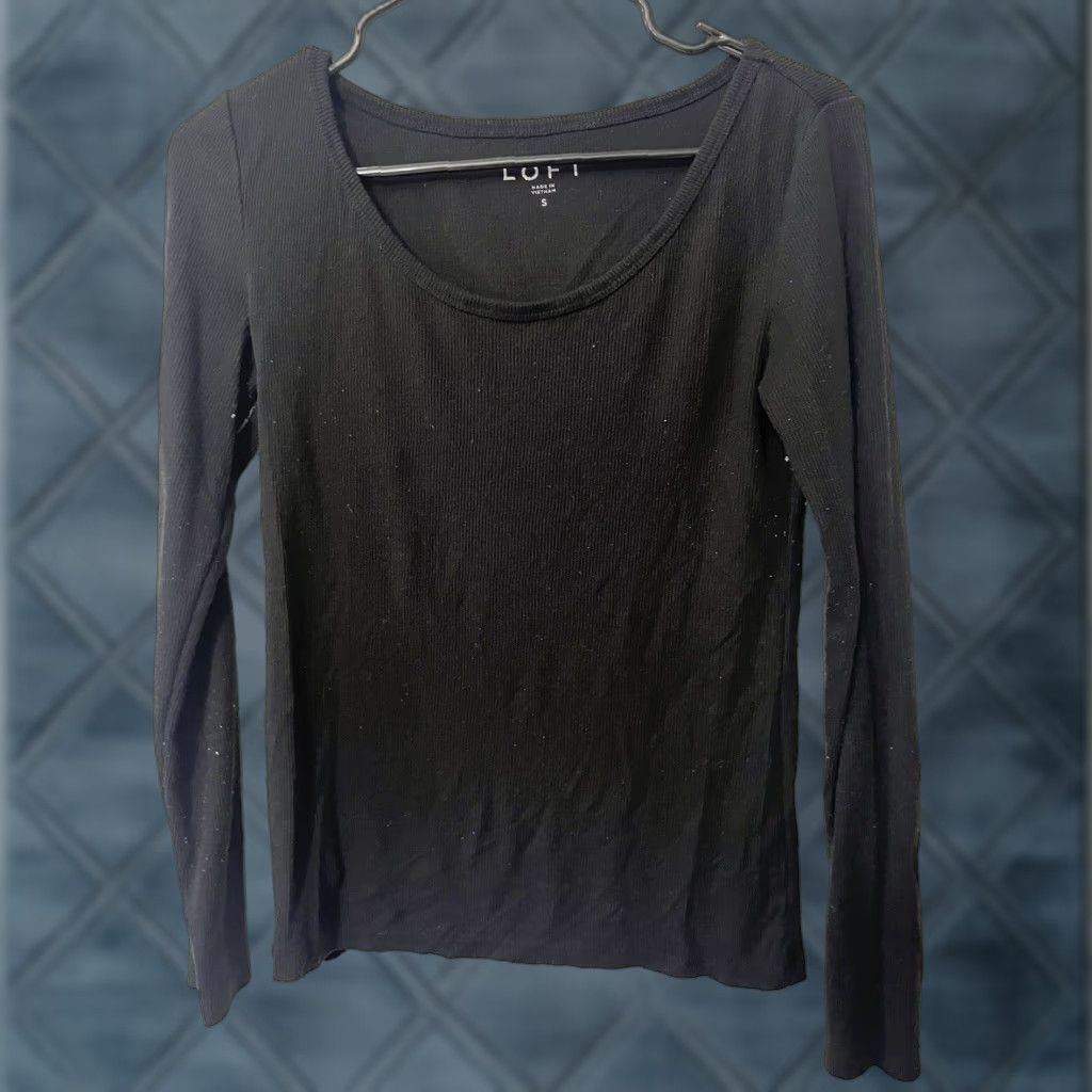 Loft LOFT Womens Black Long Sleeve Shirt Knot Front Accent Size Small Solid Casual Size S / US 4 / IT 40 - 1 Thumbnail