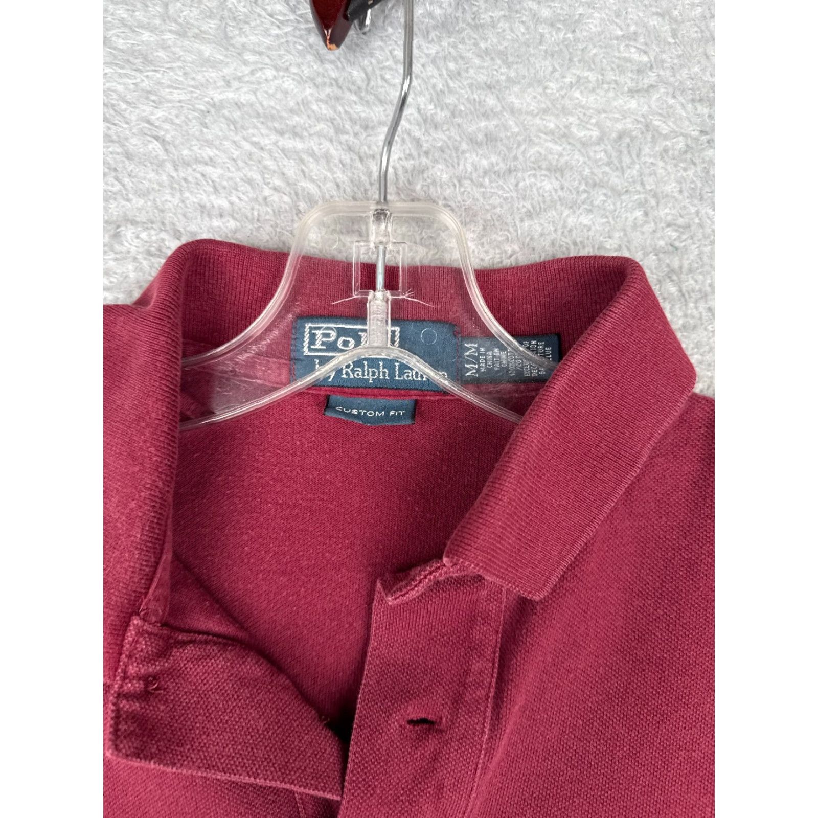 Ralph Lauren VINTAGE Ralph Lauren Polo Shirt Men M Red 100% Cotton Slim Fit Size US M / EU 48-50 / 2 - 7 Thumbnail