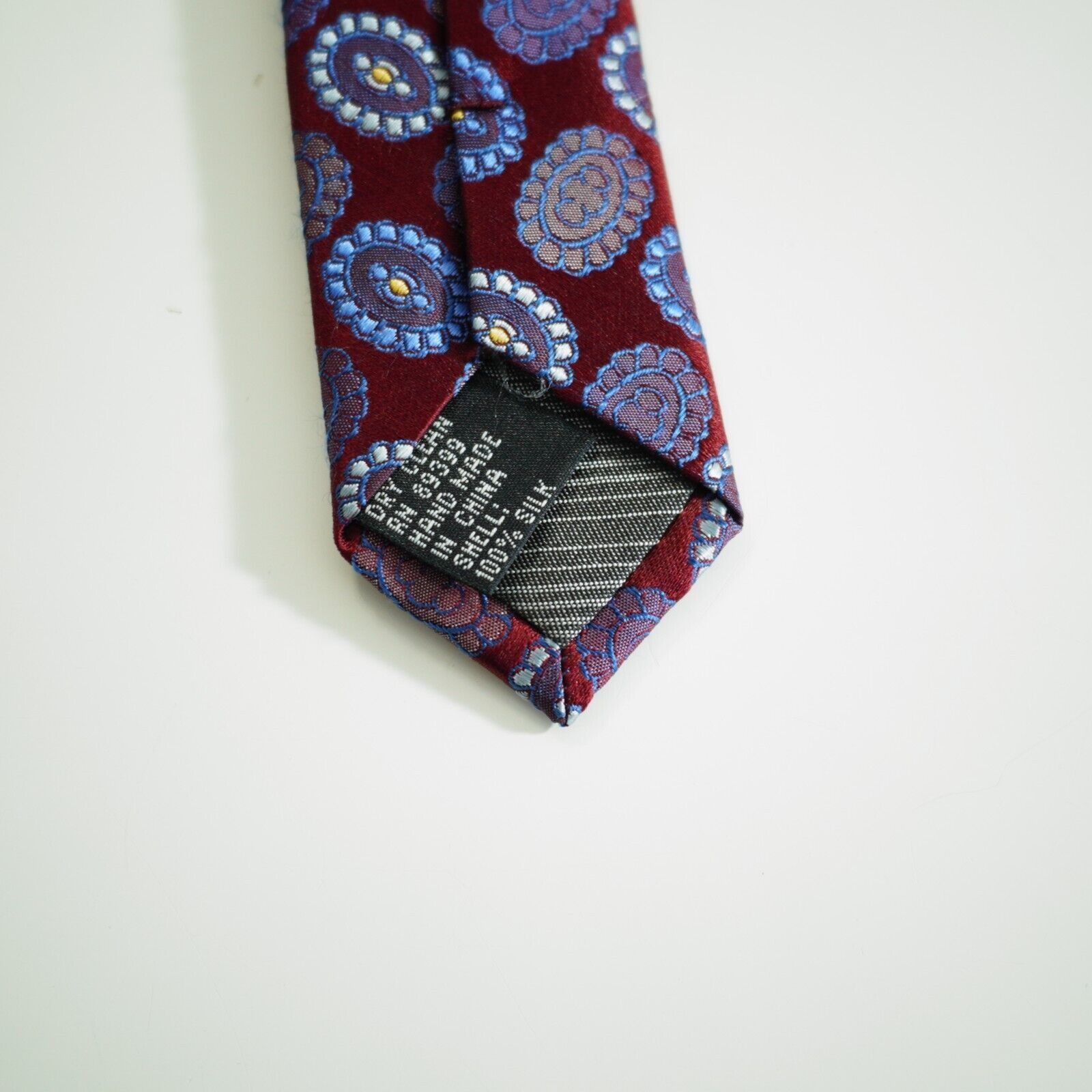 Jhane Barnes Jhane Barnes Red Blue Geometric Woven Silk Tie Size ONE SIZE - 4 Thumbnail