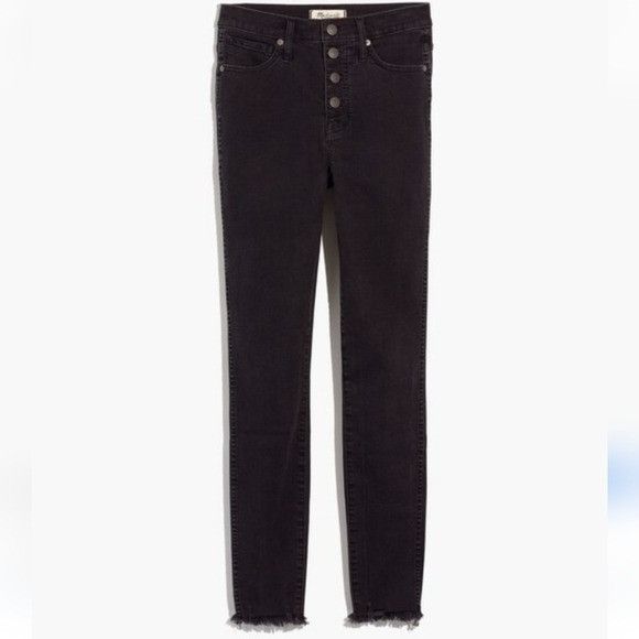 Madewell Madewell 10" High Rise Skinny Raw Edge Botton Fly Black Fros Size 27" / US 4 / IT 40 - 1 Thumbnail