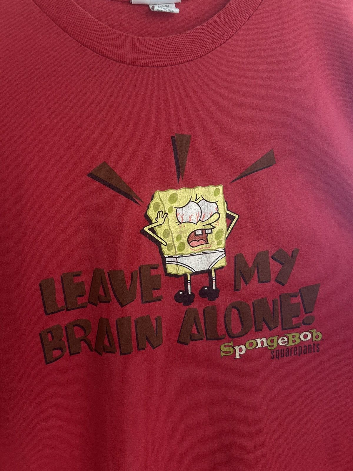 Nickelodeon ‘01 Spongebob Squarepants ‘Leave My Brain Alone’ Graphic Tee Size US XL / EU 56 / 4 - 3 Thumbnail