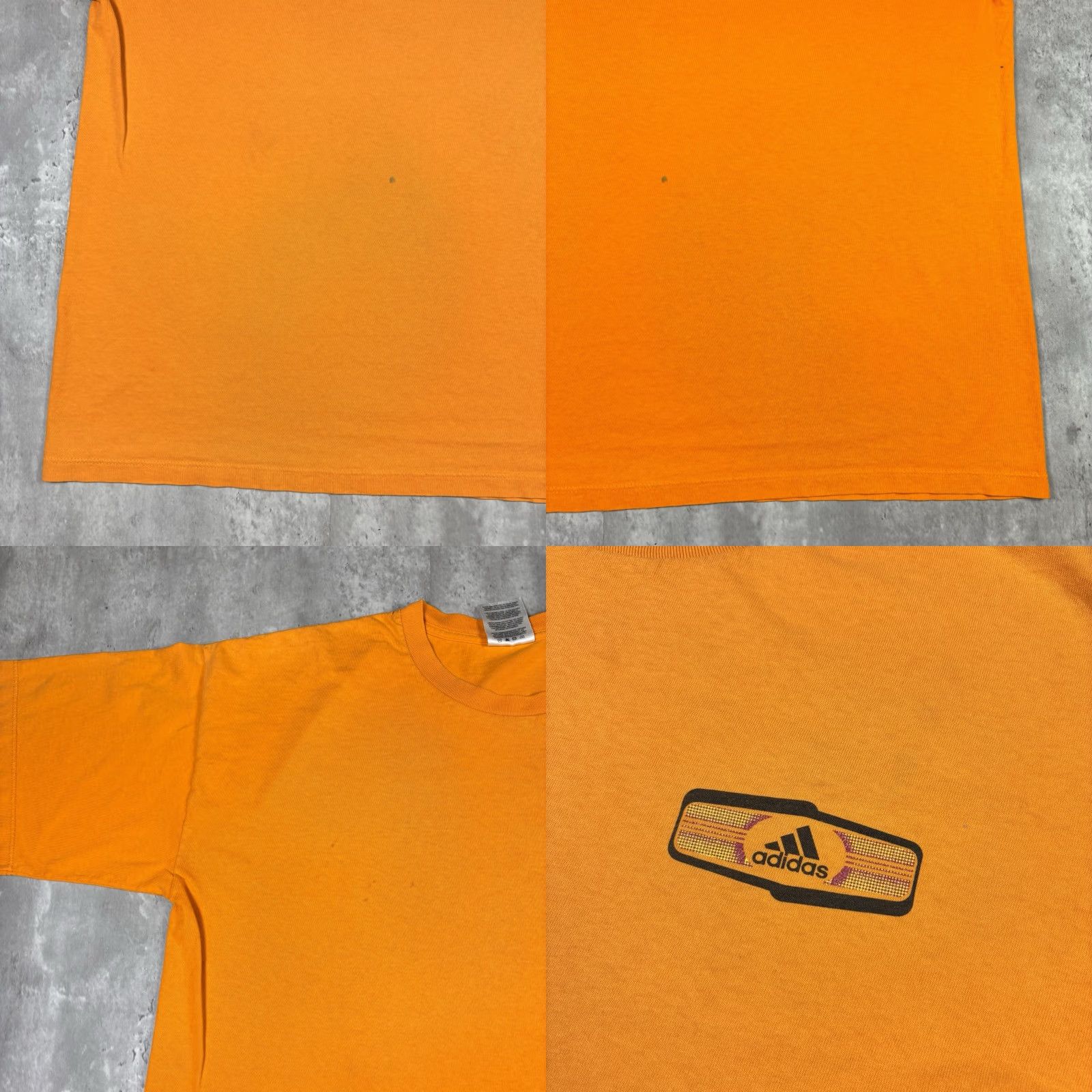 Adidas VINTAGE adidas T Shirt Orange Double Sided Logo Print Adult XL 90s Size US XL / EU 56 / 4 - 9 Thumbnail