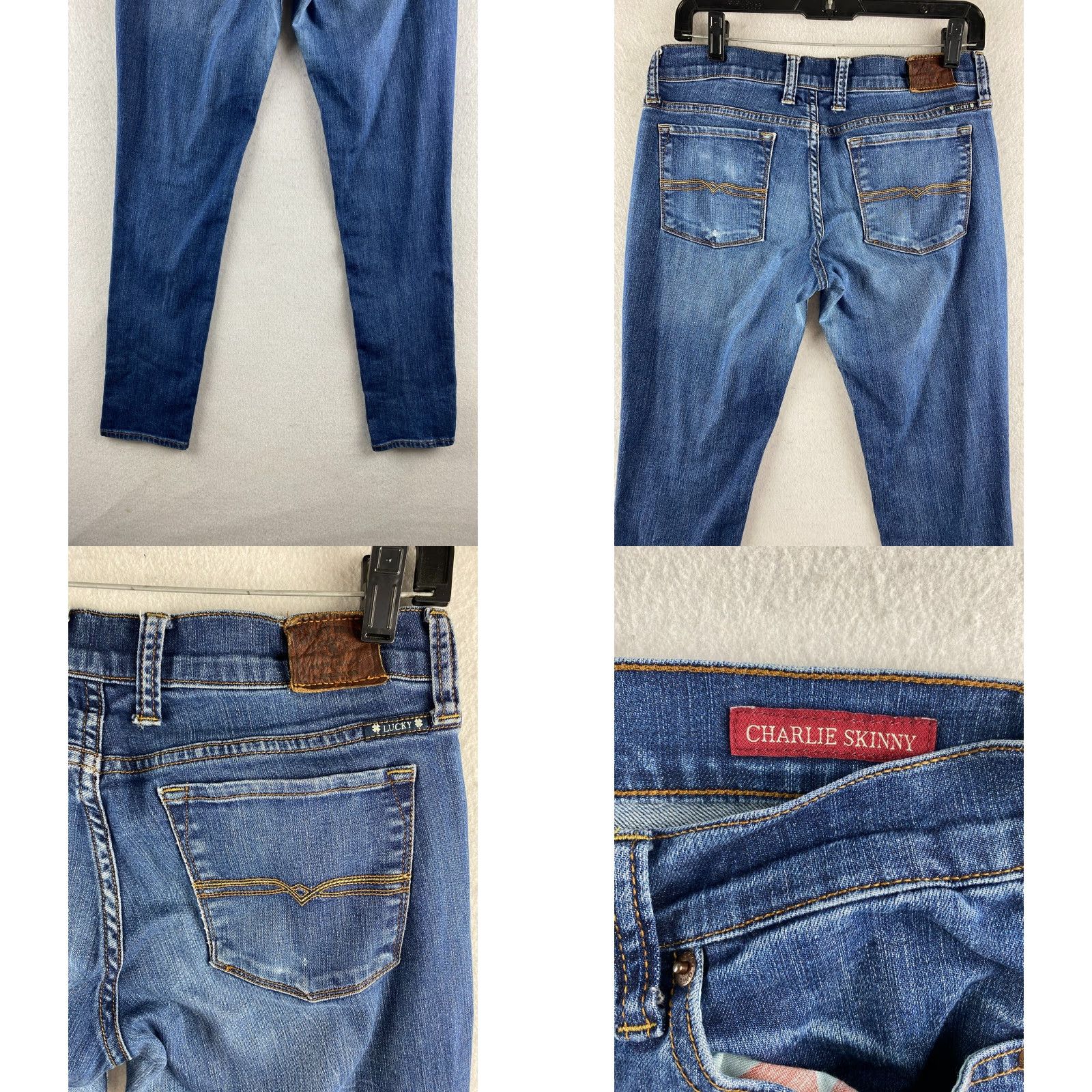 Lucky Brand Lucky Brand Jeans Womens 4 Blue Ankle Charlie Skinny Distressed Stretch Denim Shirt? Size 27" / US 4 / IT 40 - 10 Thumbnail