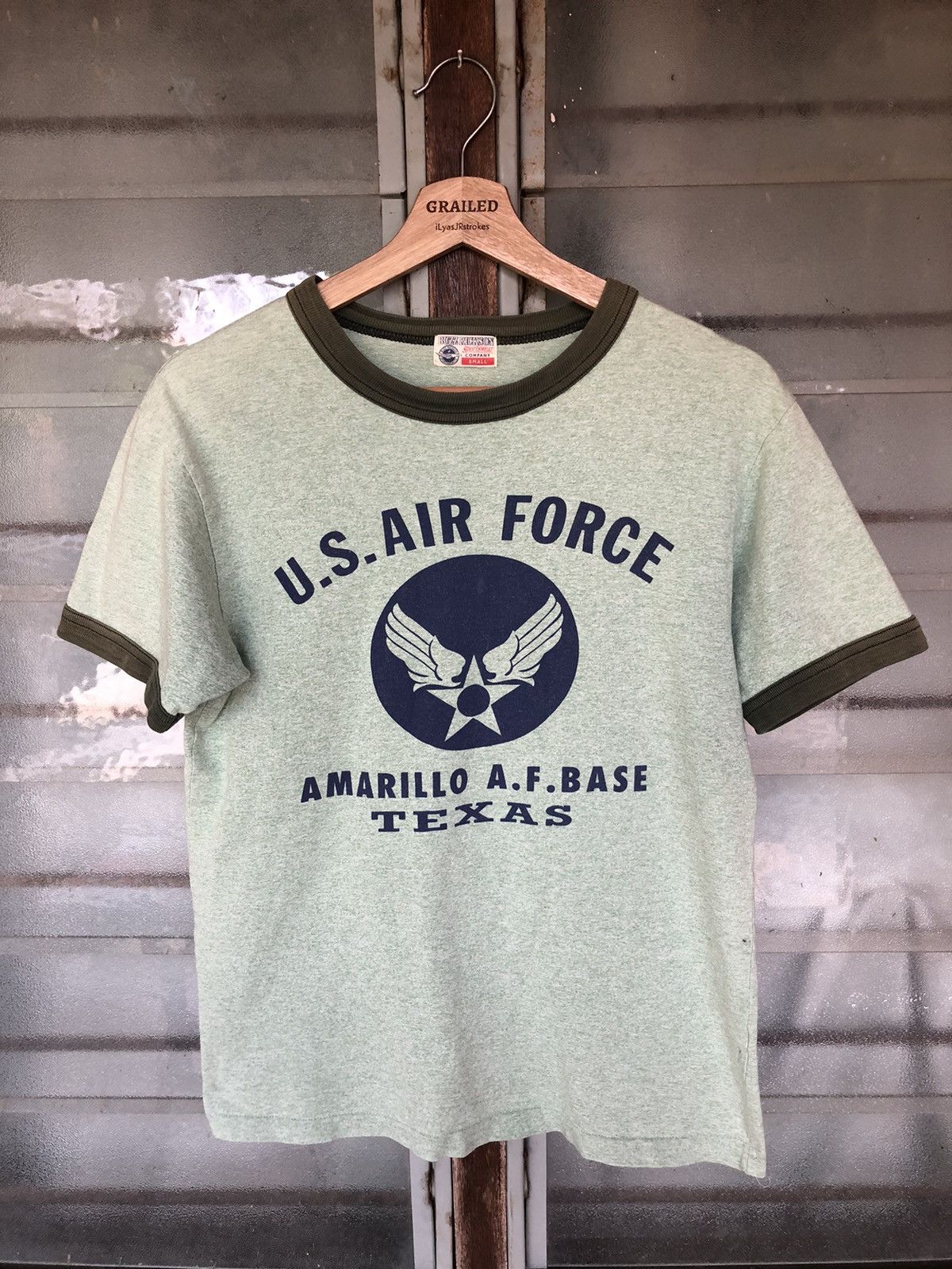Buzz Rickson's Vintage 80’s U.S Air Force Texas Toyo Interprise Ringer Tee Size US S / EU 44-46 / 1 - 2 Thumbnail