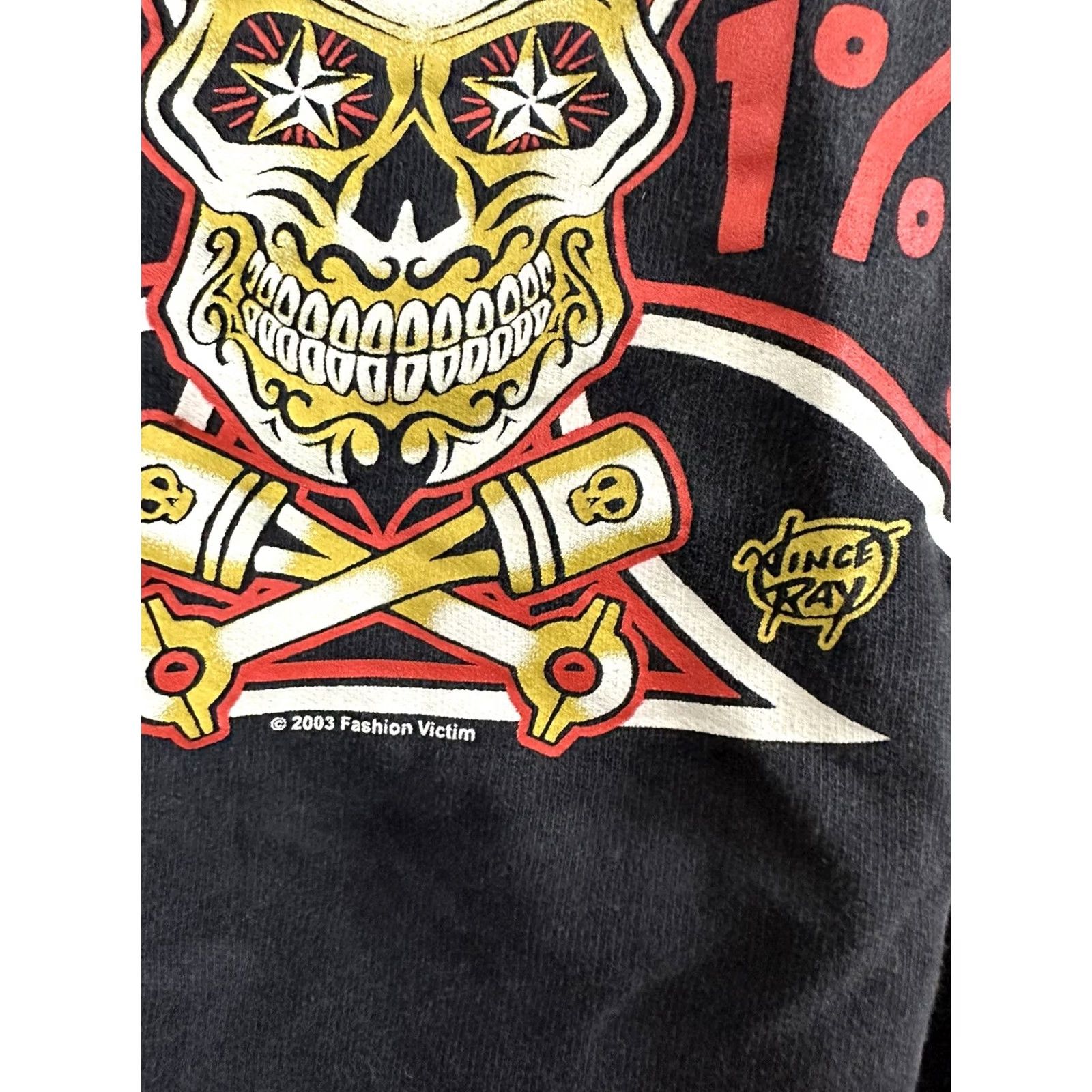 Vintage VTG Vince Ray 13 Unlucky Fashion Victim Voodoo Hotrod Faded Zombie Hoodie XL Mens Black AA Classics Size US XL / EU 56 / 4 - 5 Thumbnail