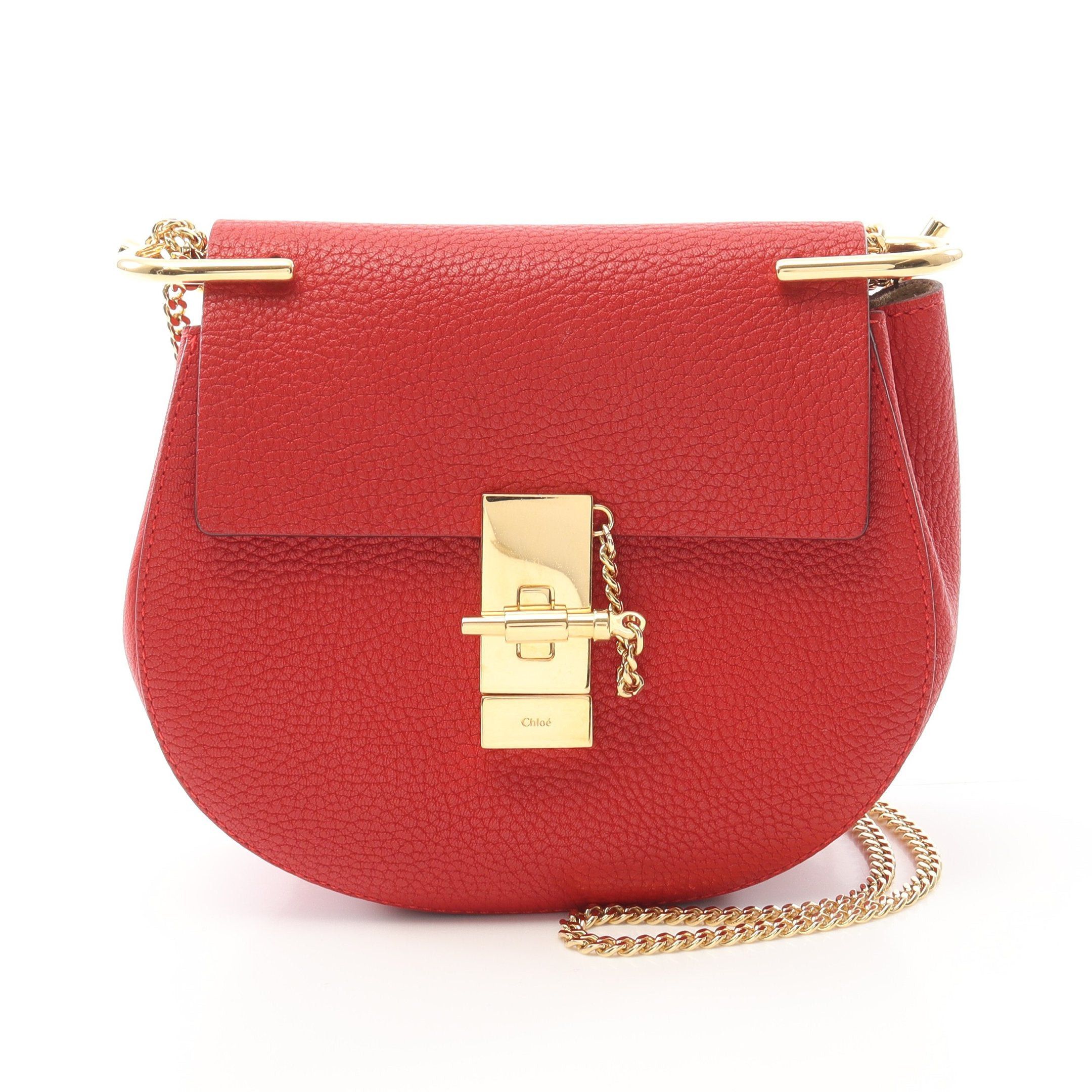 Chloe Chloe Drew Chain Shoulder Bag Leather Red Size ONE SIZE - 1 Thumbnail