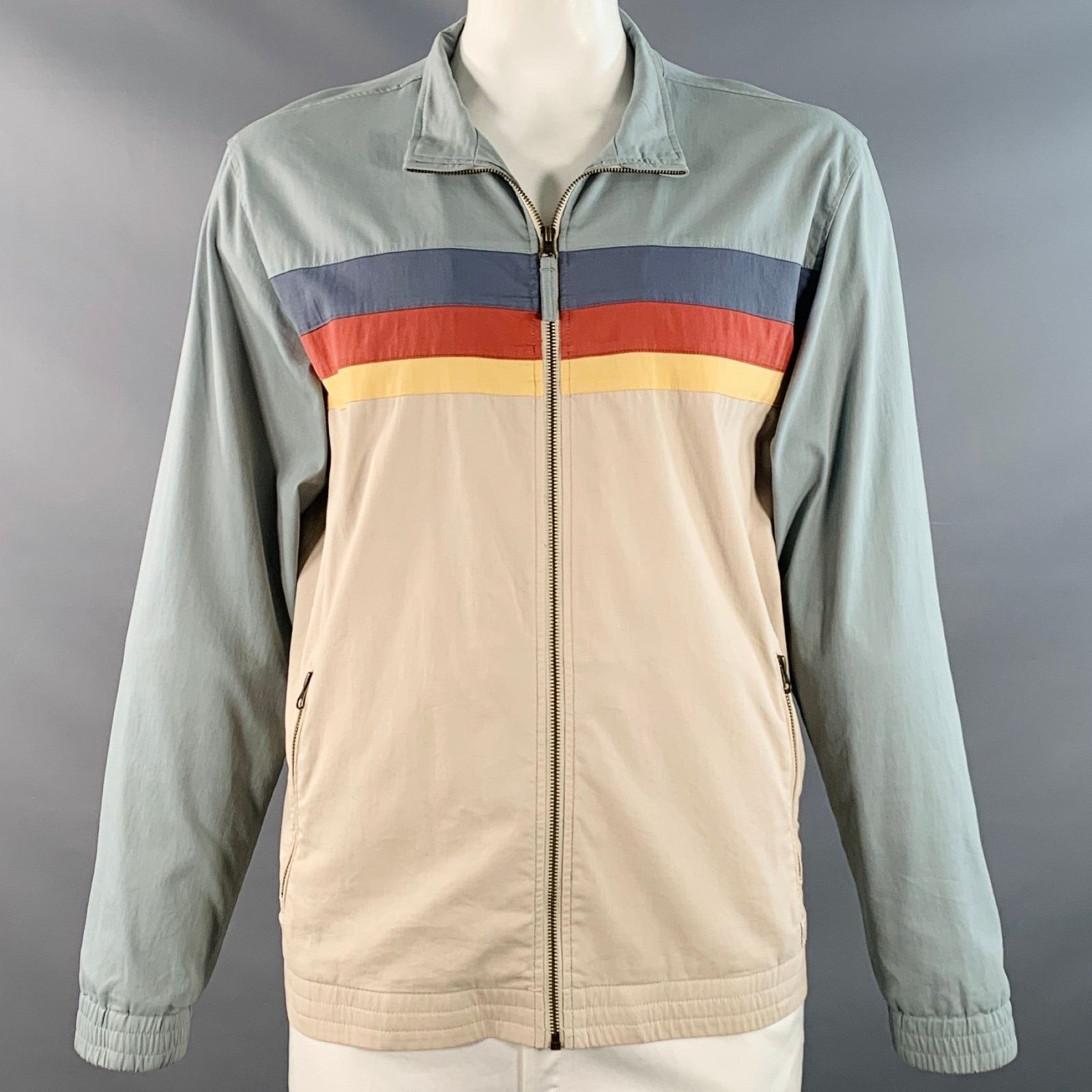 Marine Layer MARINE LAYER XL Blue Grey Color Block Cotton Blend Jacket Size US XL / EU 56 / 4 - 1 Thumbnail