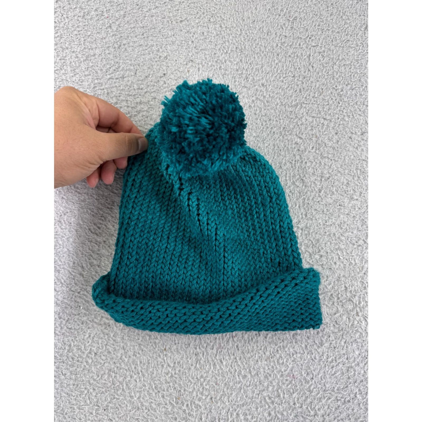 Vintage WOMEN Beanie / Toque - Knit Acrylic Blend - Teal Green - One Size - Ski Casual Winter Hat / Adult Women Beanie - Green Knit Hat Size ONE SIZE - 2 Thumbnail
