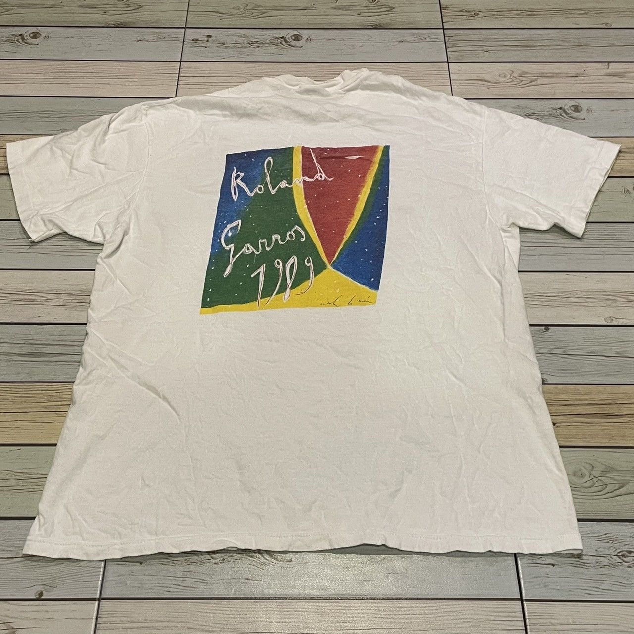 Vintage Rare Vintage 80's Roland Garros Tennis Tee Grand Slam Size US XL / EU 56 / 4 - 1 Thumbnail