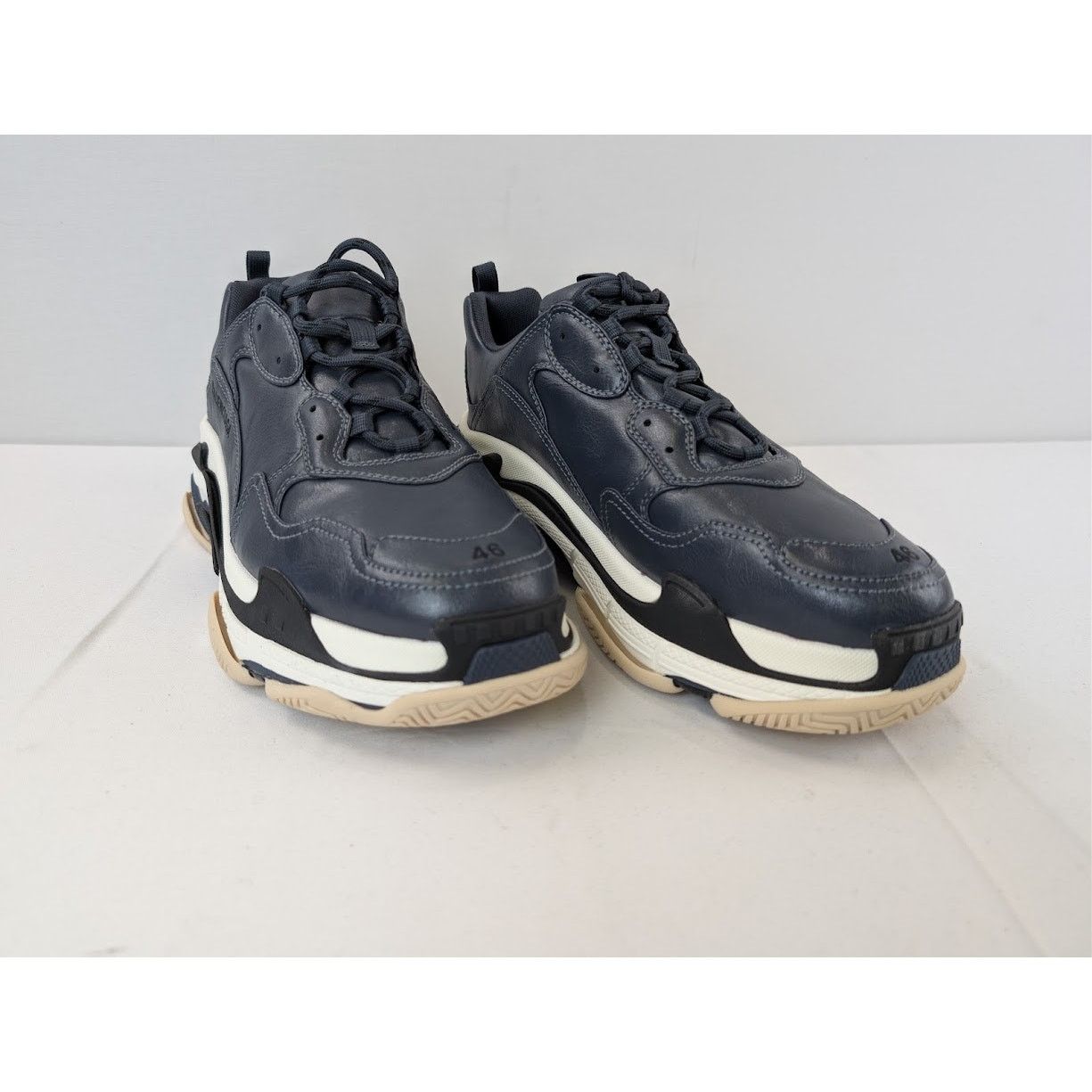 Balenciaga o1rshd1 Triple S Logo Type Sneakers in Blue/Sand Size US 13 / EU 46 - 5 Thumbnail