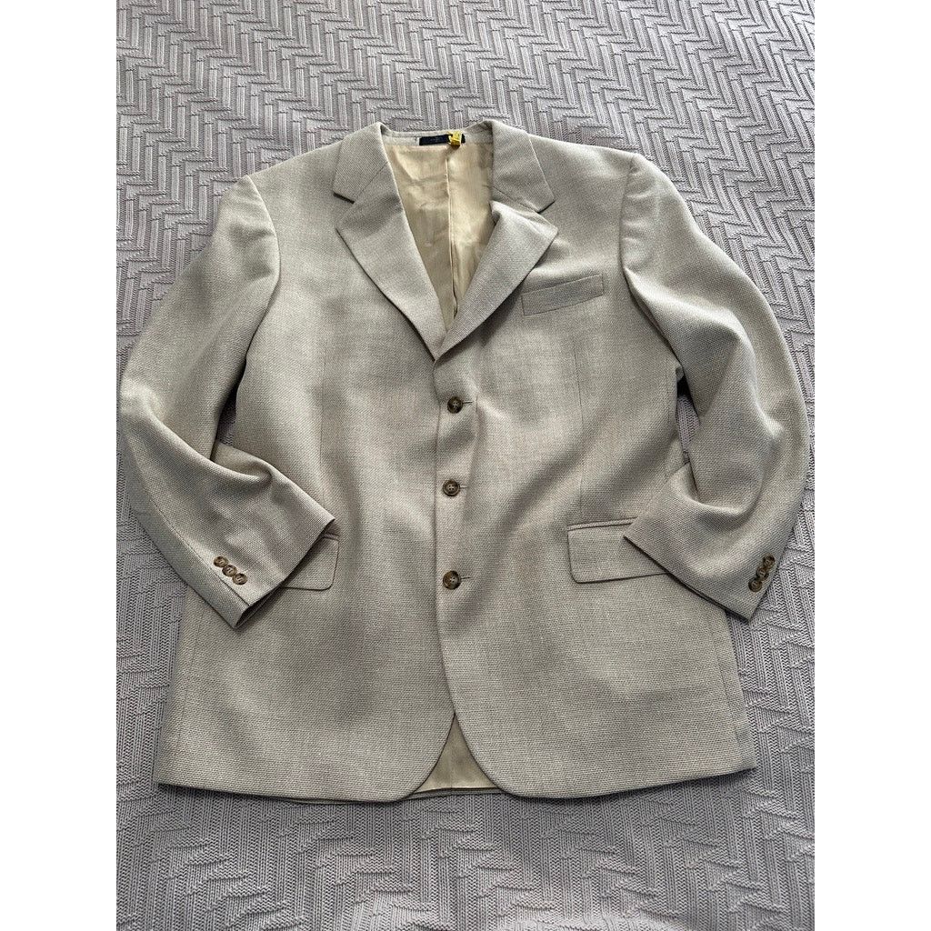 John Weitz John Weitz khaki silk three button blazer size 44L Size 44L - 1 Thumbnail
