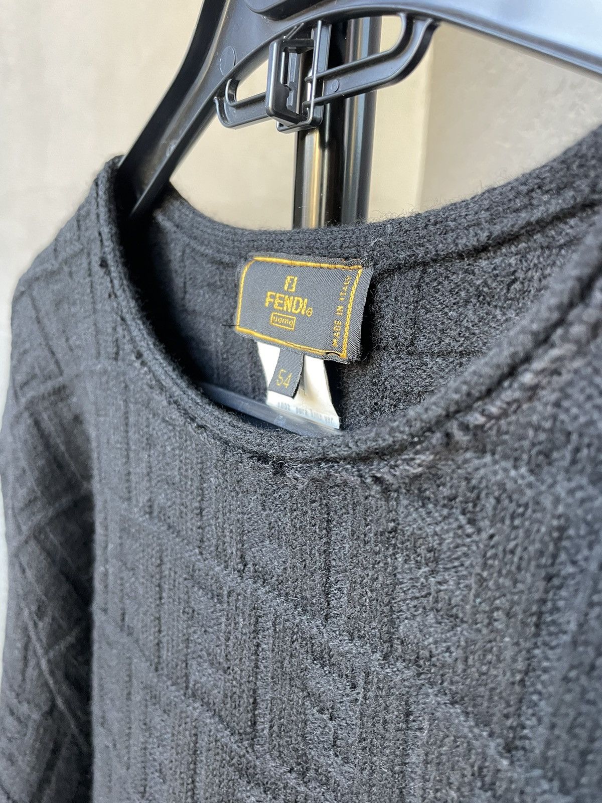 Fendi × Vintage VINTAGE FENDI MONOGRAM 100% WOOL SWEATER Size US L / EU 52-54 / 3 - 12 Thumbnail