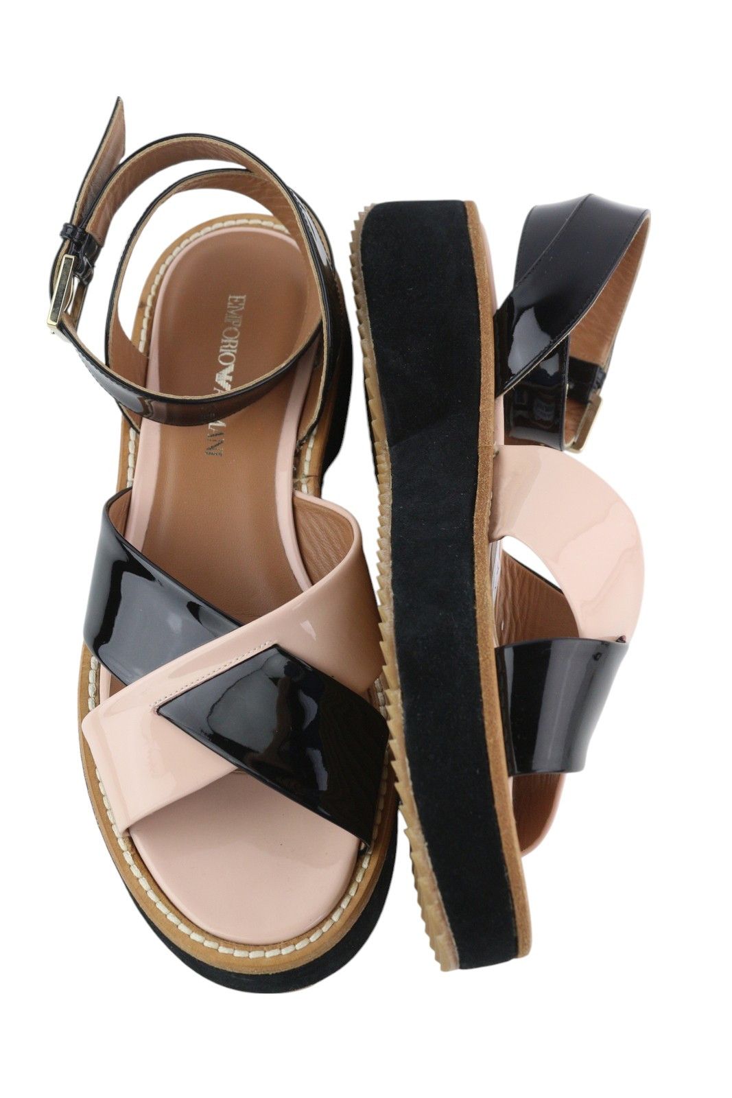 Emporio Armani X3U091 EU37 Black Patent Leather 84789 Size US 6 / IT 36 - 4 Thumbnail