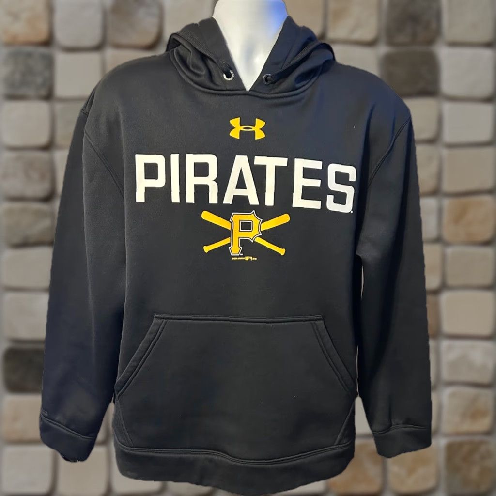 Under Armour Pittsburgh Pirates Under Armour Hoodie Adult Medium Black Drawstring Hooded Zip Pullover Logo MLB Branded Worn 2015 Size US M / EU 48-50 / 2 - 1 Thumbnail