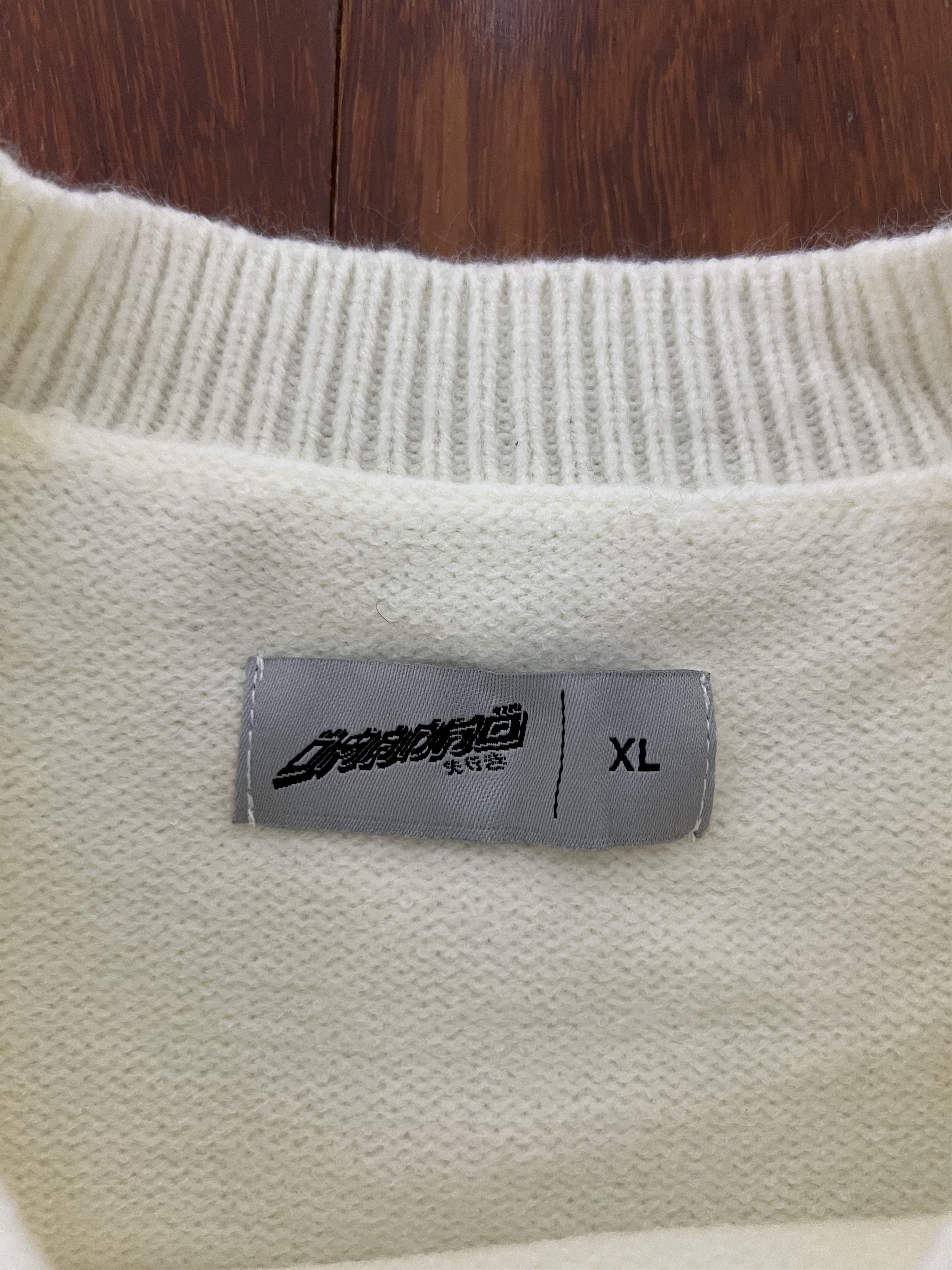 Designer 💚 2021 Omanko Hieroglyph White Knit X-Large NEW Size US XL / EU 56 / 4 - 6 Thumbnail