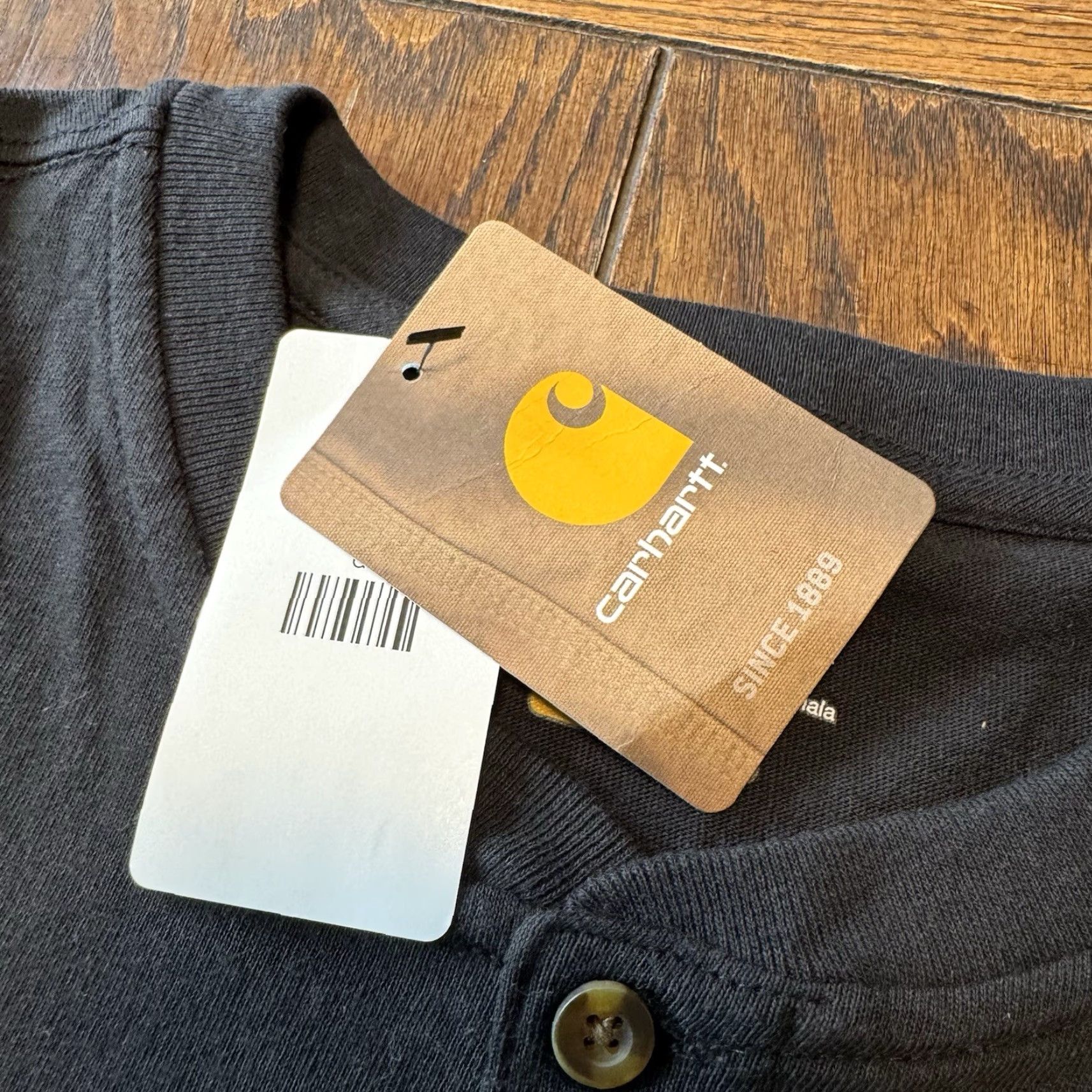 Carhartt Carhartt Shirt Long-Sleeve Pocket Henley K128 Workwear Large Tall Black New Men's Size US L / EU 52-54 / 3 - 6 Thumbnail