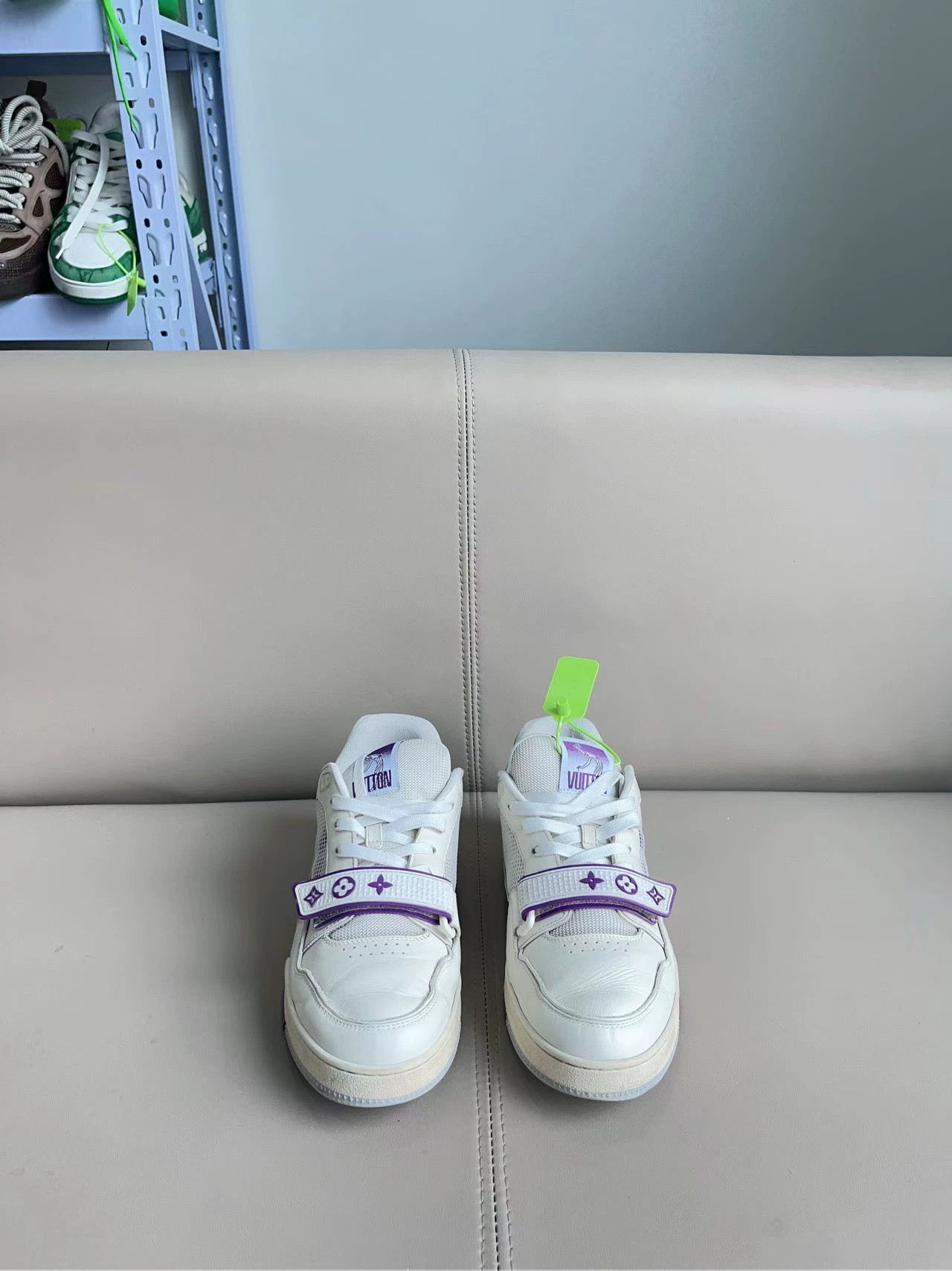 Louis Vuitton LV Trainer White/Purple Velcro 41 EU - Excellent Condition Size US 8 / EU 41 - 1 Thumbnail