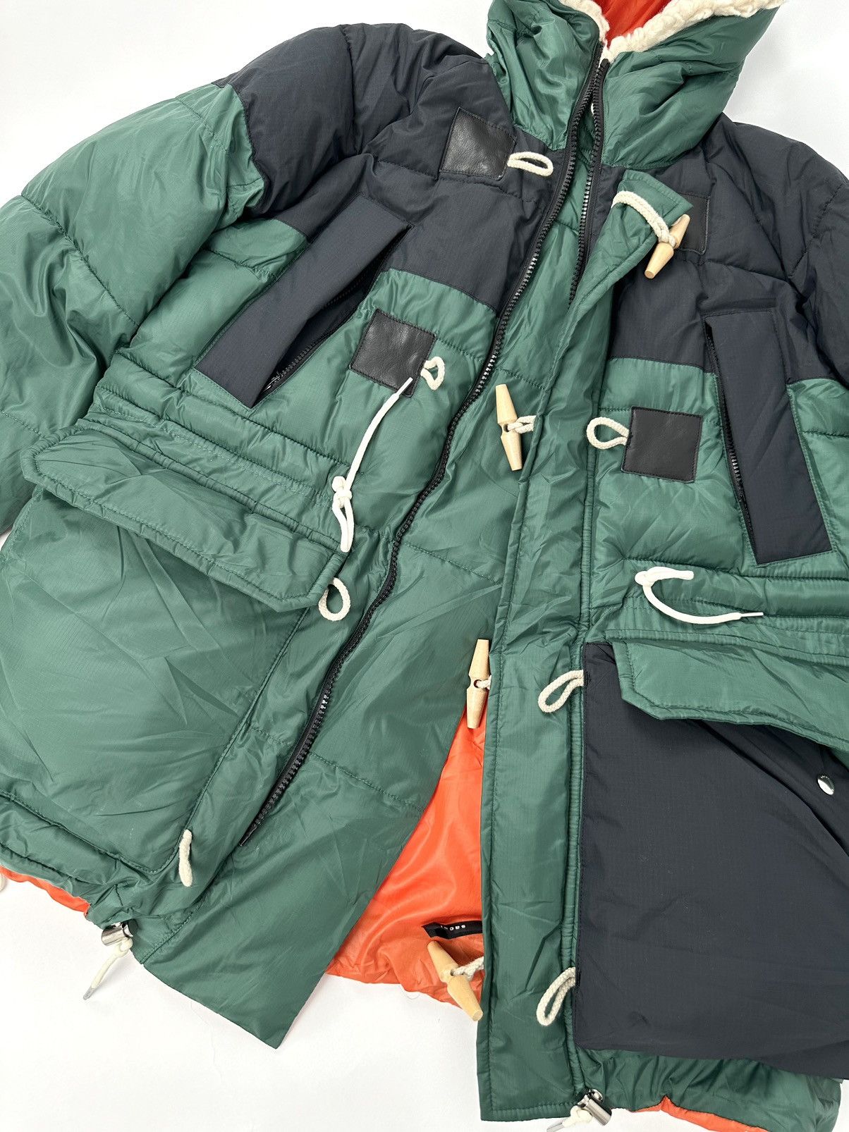 Sacai Sacai F/W21 Mixed Media Padded Coat Montgomery Colour Block Size US M / EU 48-50 / 2 - 5 Thumbnail