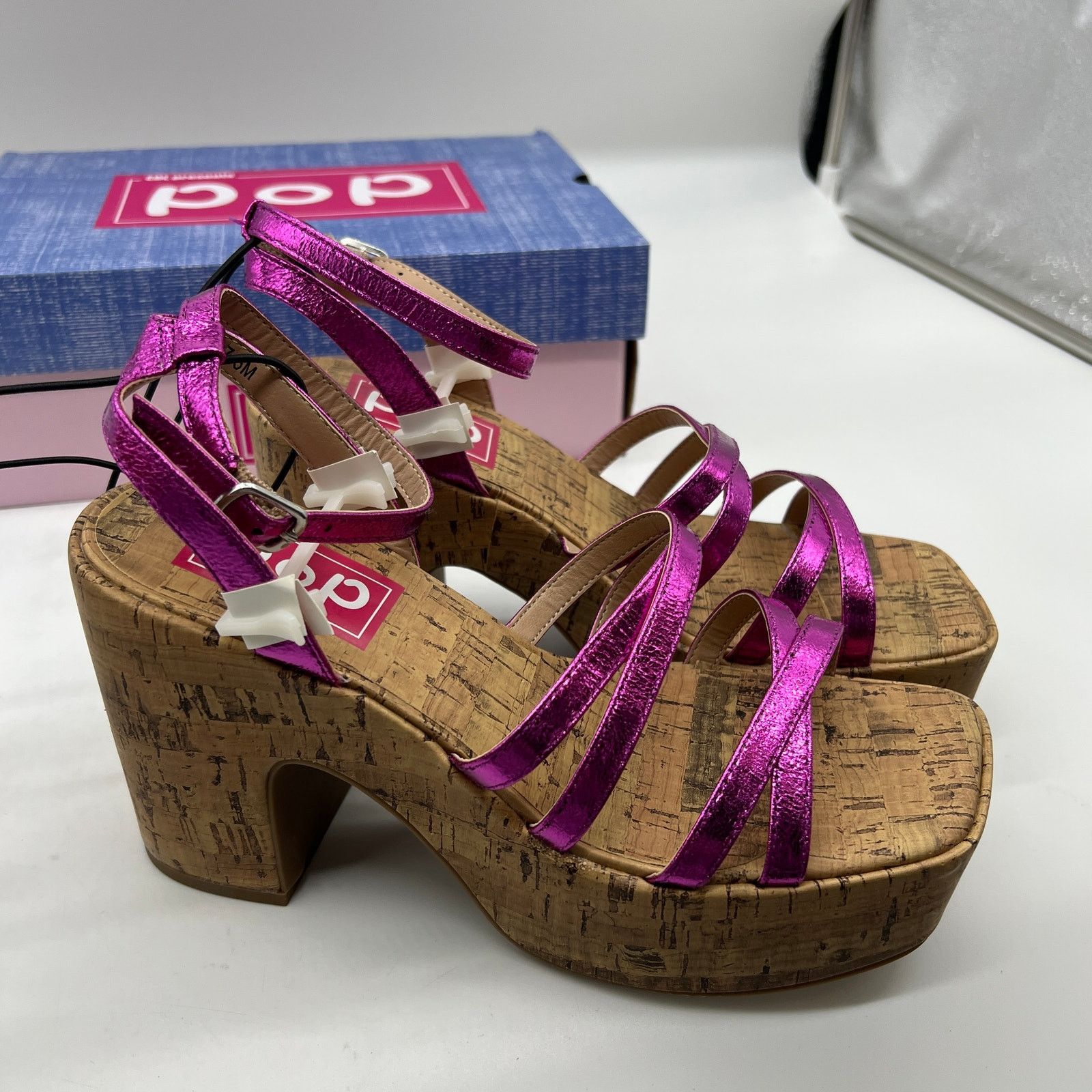 Other Pop Womens Kallie Heeled Sandals Pink Fuschia Multicolor Size US 7.5 / IT 37.5 - 6 Thumbnail