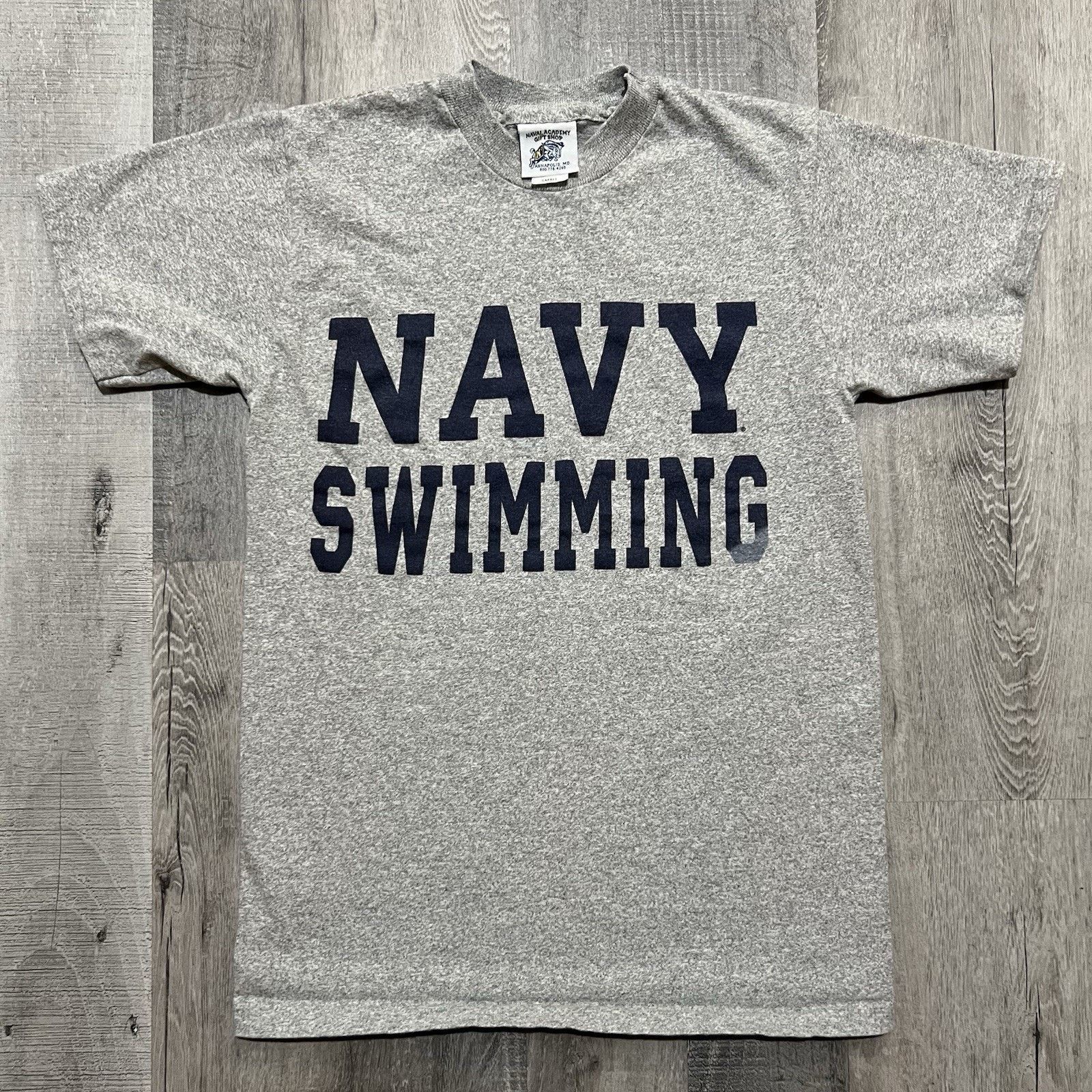 Vintage Vintage USN Swimming T Shirt Naval Academy 90s Navy T Shirt Size US S / EU 44-46 / 1 - 1 Thumbnail