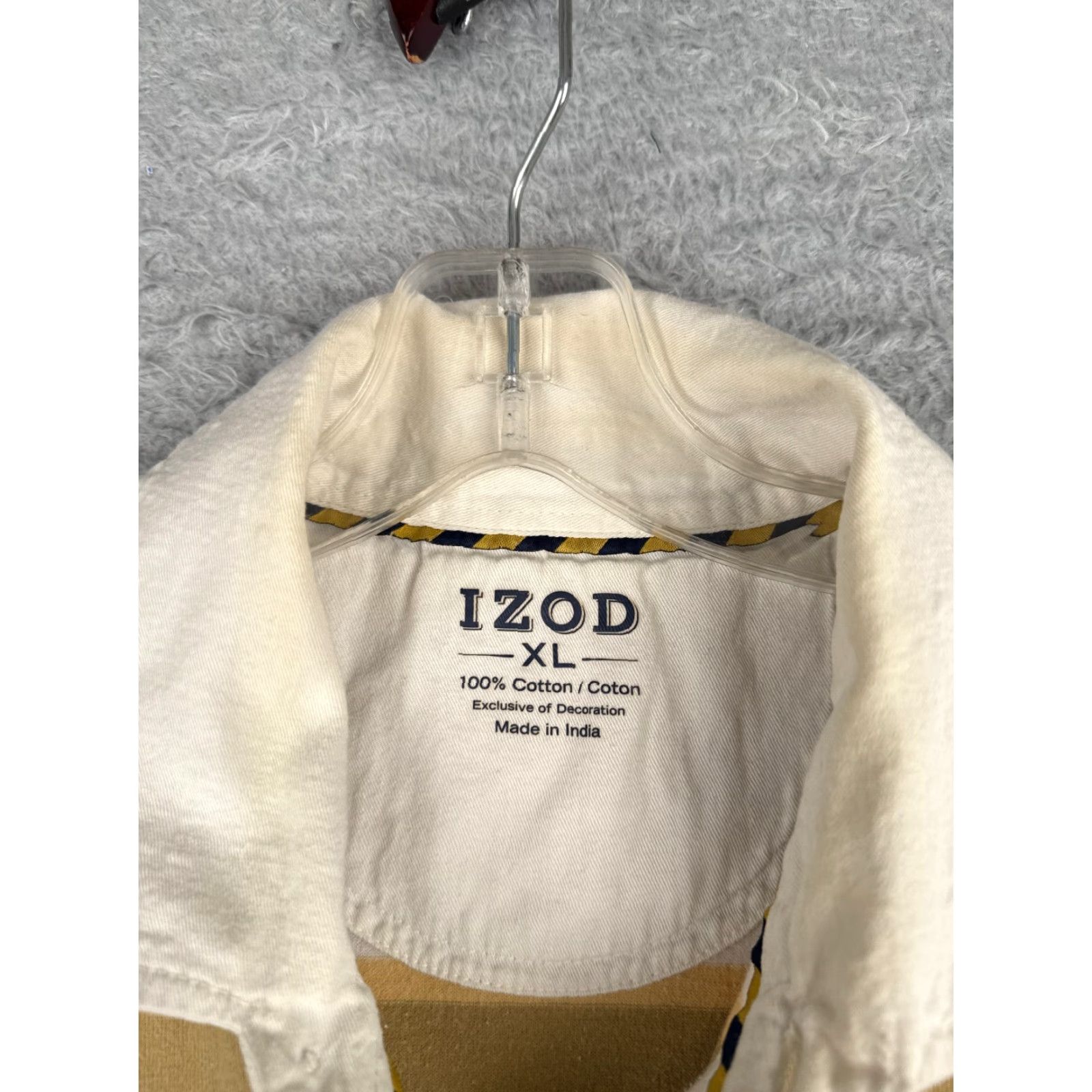 Izod IZOD Polo Shirt Men XL White Striped Jersey Long Sleeve - Casual, Workwear, Activewear (Mens) Size US XL / EU 56 / 4 - 7 Thumbnail
