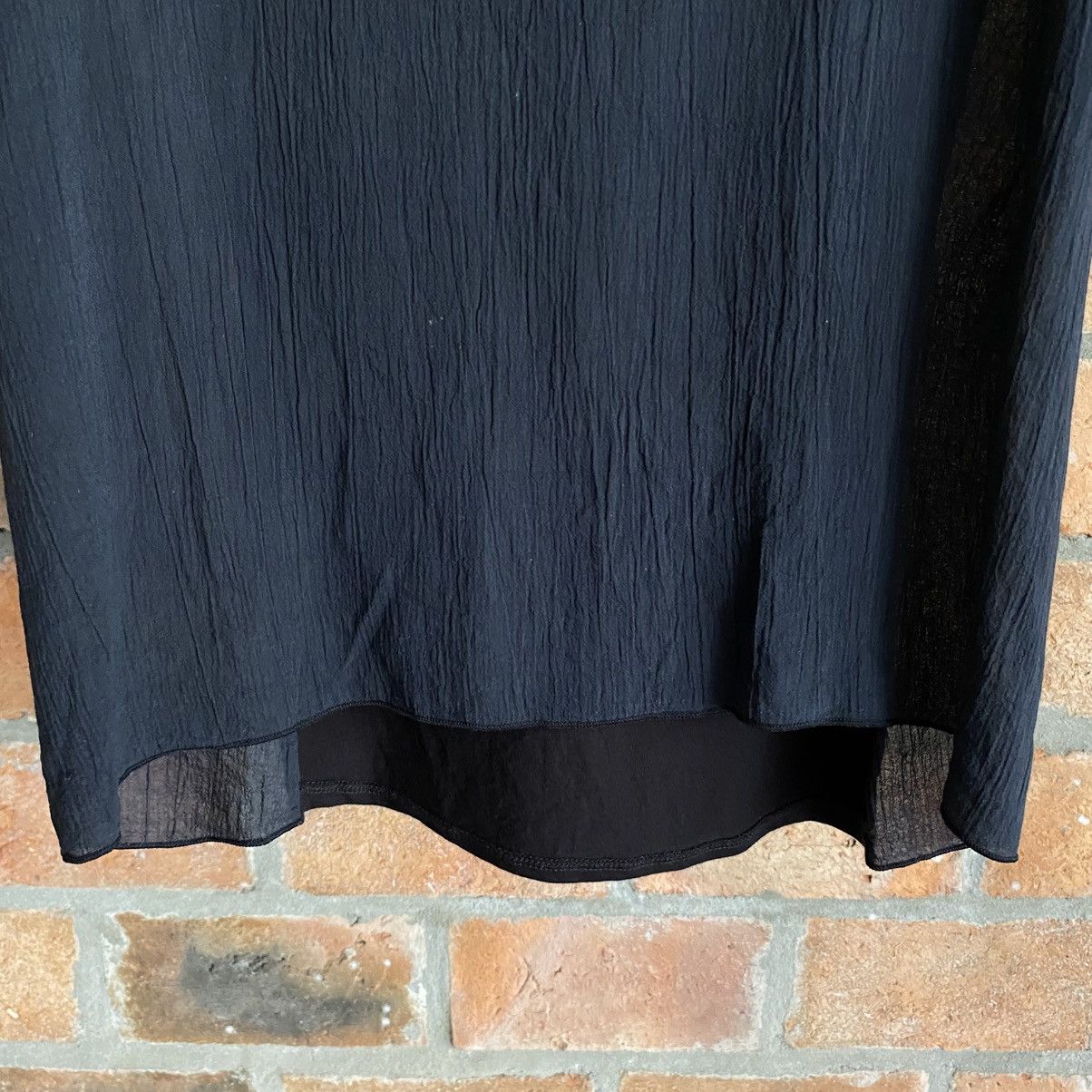 Japanese Brand A.T ATSURO TAYAMA Black Textured Short Sleeve Blouse Size S / US 4 / IT 40 - 7 Thumbnail