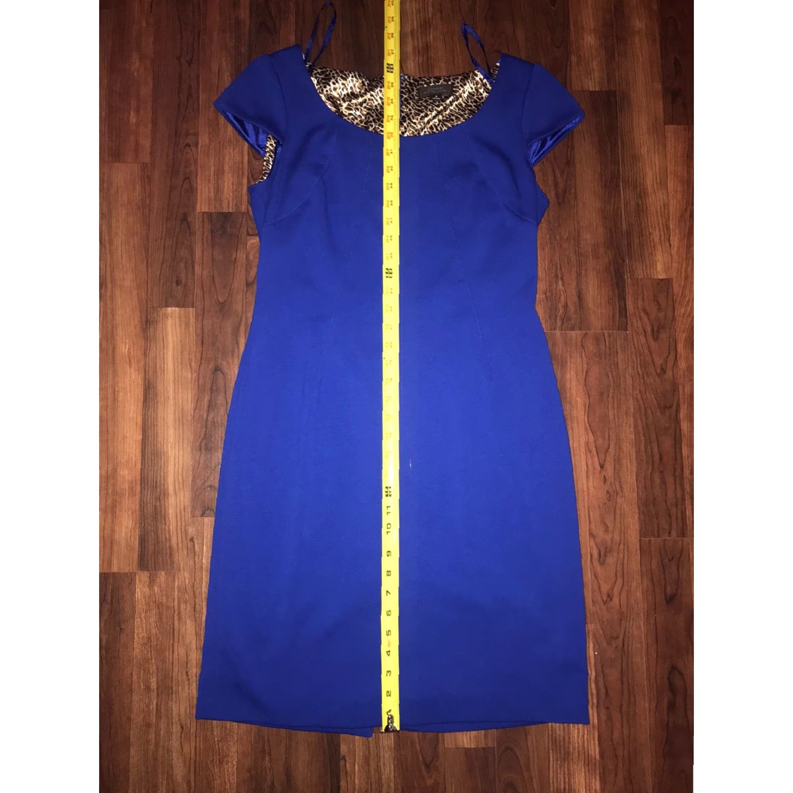 Vintage Tahari Arthur S. Levine Women's Blue Sleeveless A-Line Zipper Back Dress Size 8 Size M / US 6-8 / IT 42-44 - 5 Thumbnail