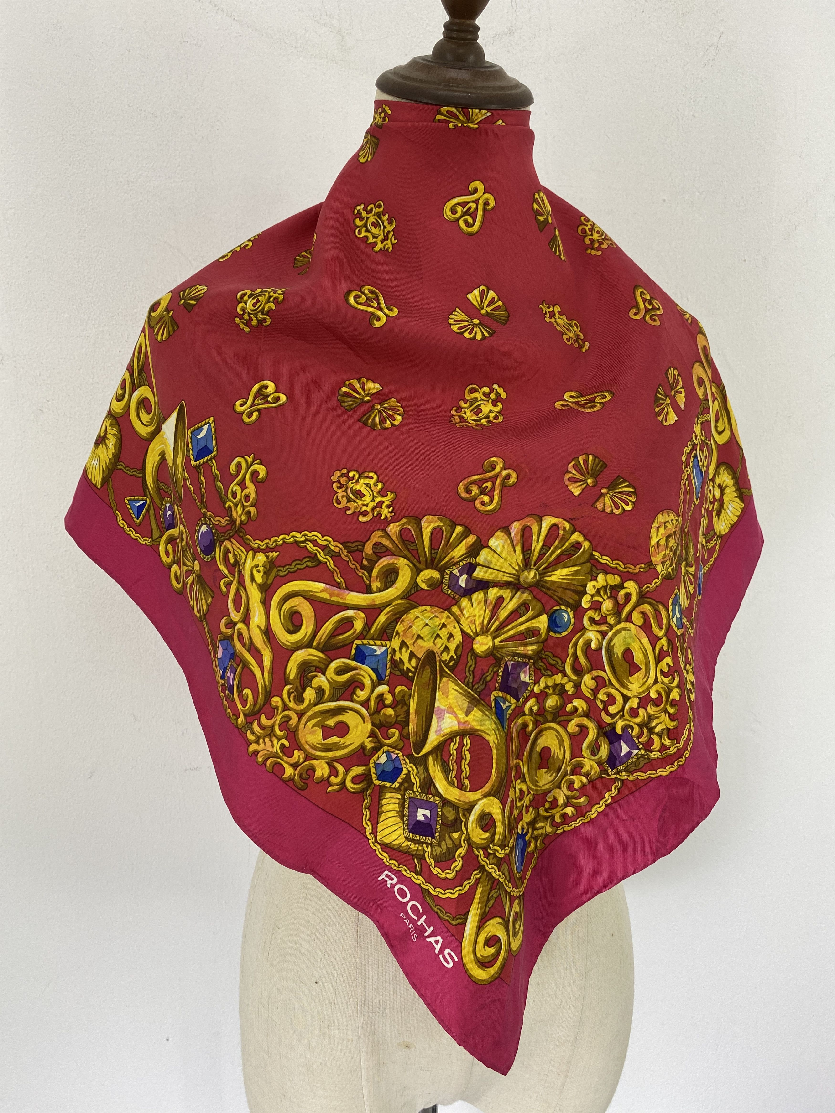 Rochas Vintage Rochas Paris Silk Scarf / Silk Shawl SN0272 Size ONE SIZE - 2 Thumbnail