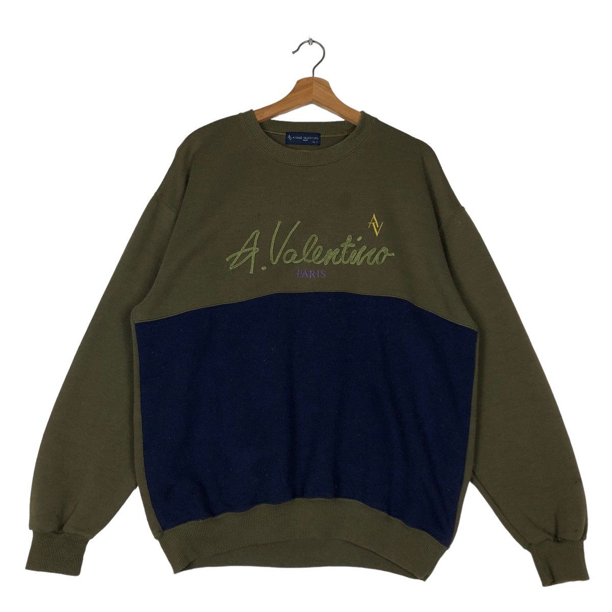 Japanese Brand 🔥90’s Vintage Andre Valentino Paris Sweatshirt Big Logo Size US L / EU 52-54 / 3 - 1 Thumbnail