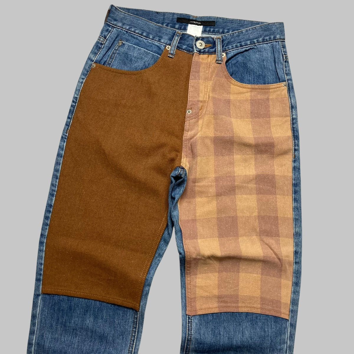 Japanese Brand × PPFM × semanticdesign PUSH BUTTON - Double Knee Jeans Y2K Unique Design Size US 28 / EU 44 - 2 Thumbnail
