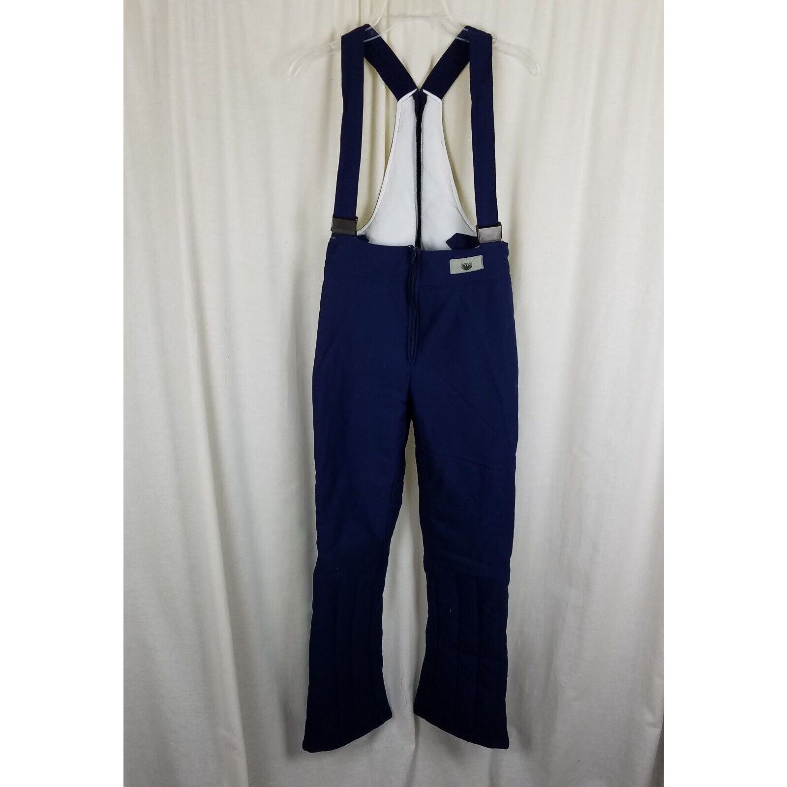 Vintage Vtg 70s Innsbruck Quilted Bib Ski Pants Salopettes 12 Navy Size 34" / US 12 / IT 48 - 1 Thumbnail