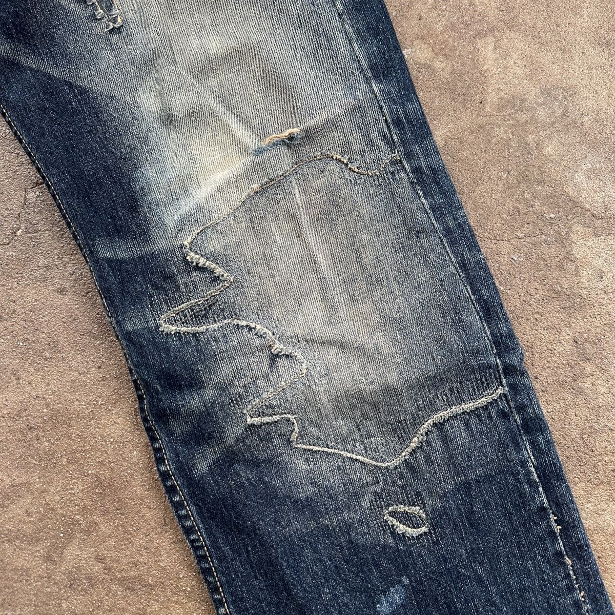Blue Blood Blue Blood Japanese Denim Patchwork Distressed Pants Size US 34 / EU 50 - 7 Thumbnail