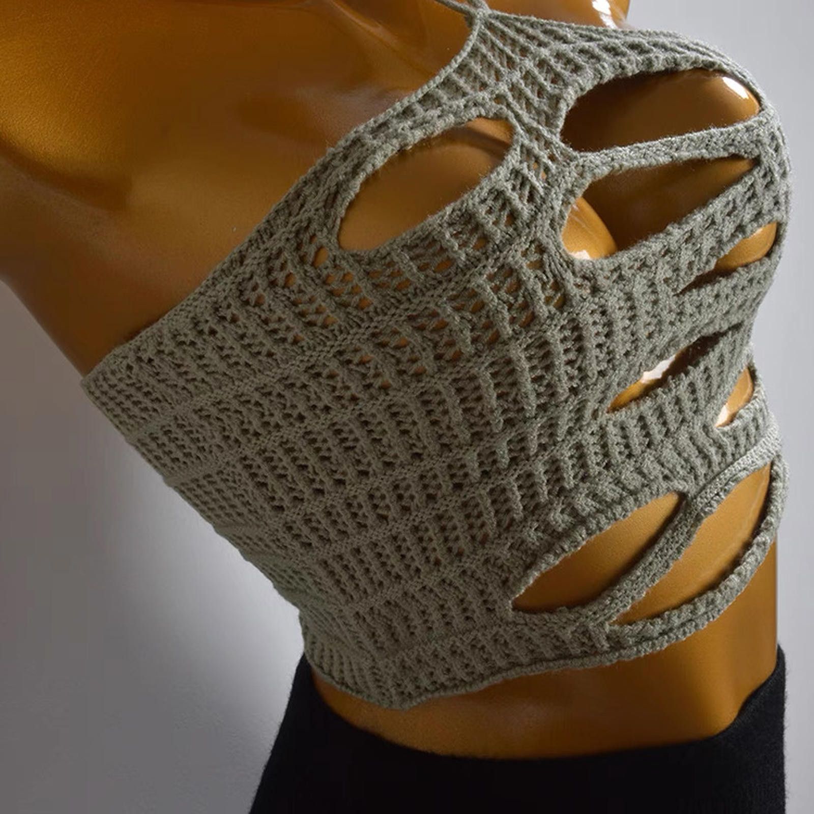 Statement Crochet Halter Top
