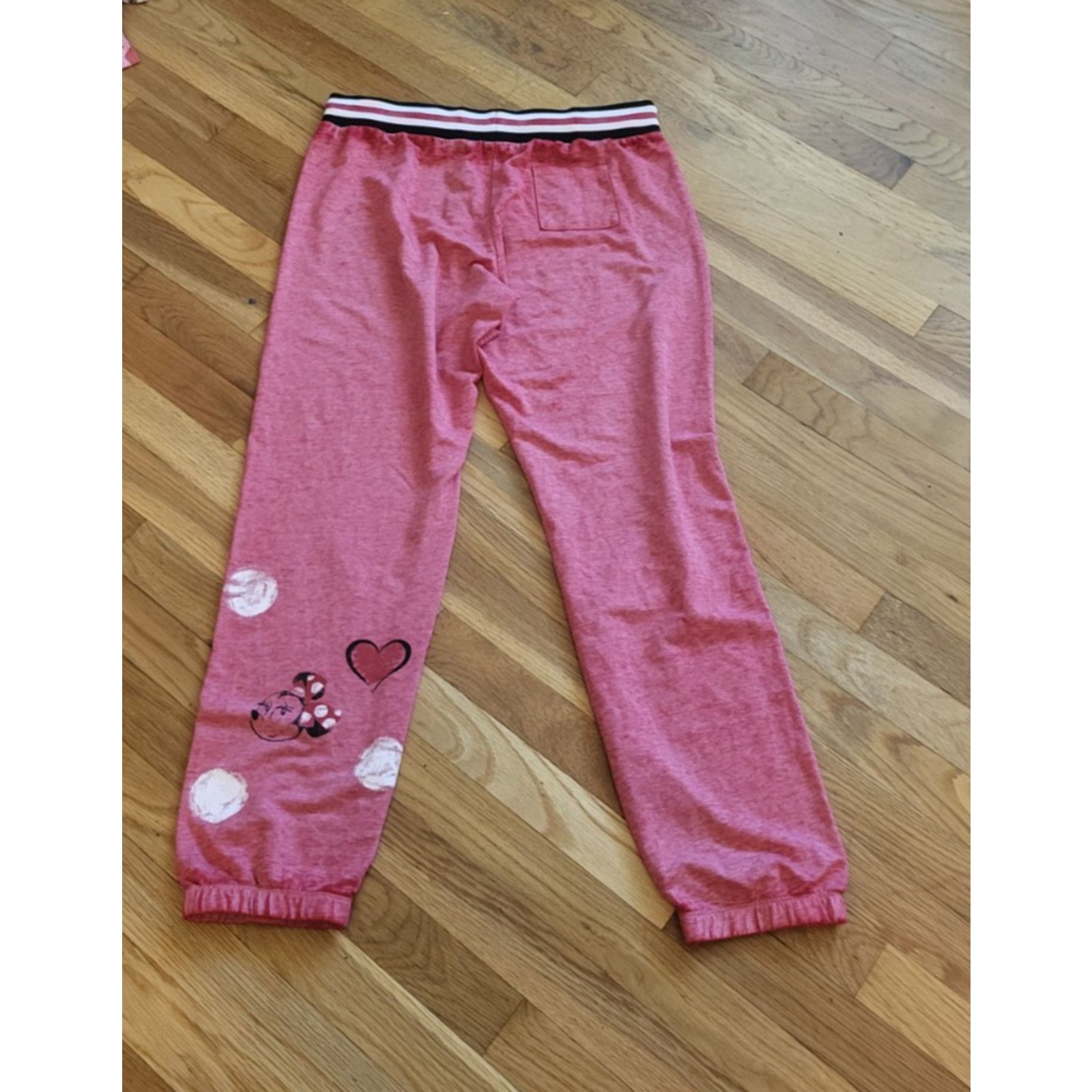 Disney Disney Parks Minnie Joggers Women’s Med Pink Heart Polka Dot Size 30" / US 8 / IT 44 - 4 Thumbnail