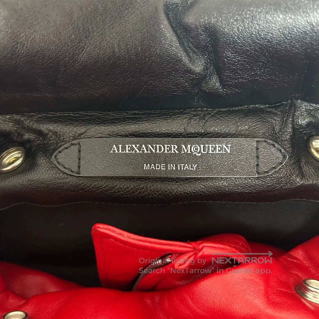 Alexander McQueen black leather down jacket with red accents. Size US L / EU 52-54 / 3 - 3 Thumbnail