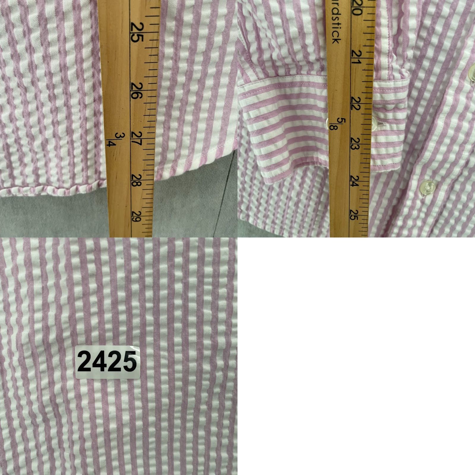 Vintage VINTAGE J. Peterman Shirt Men Button-Down Pink Stripe Seersucker XL Adult Long Sleeve Casual Beachwear Lightweight Cotton Button-Up Mens Size US XL / EU 56 / 4 - 8 Thumbnail