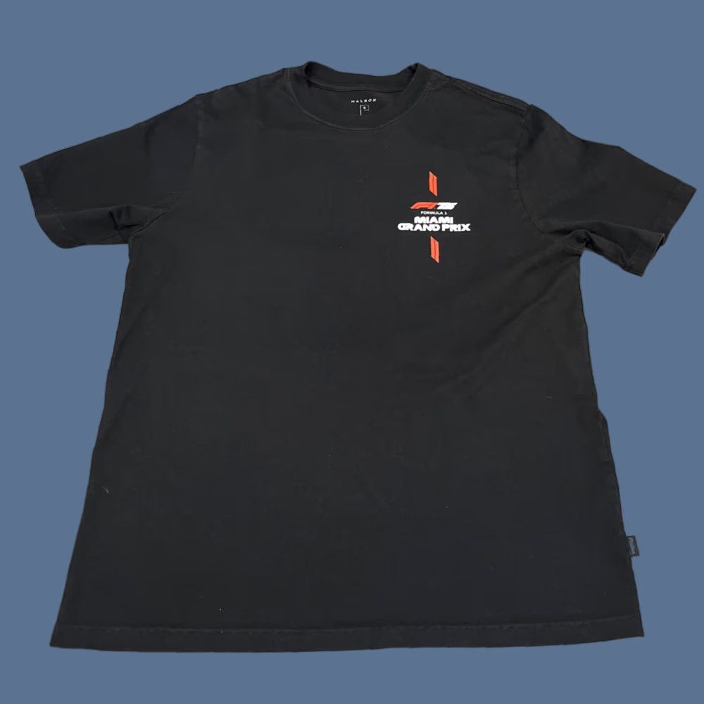 Malbon Miami Formula 1 F1 Grand Prix Black T-Shirt Men Small