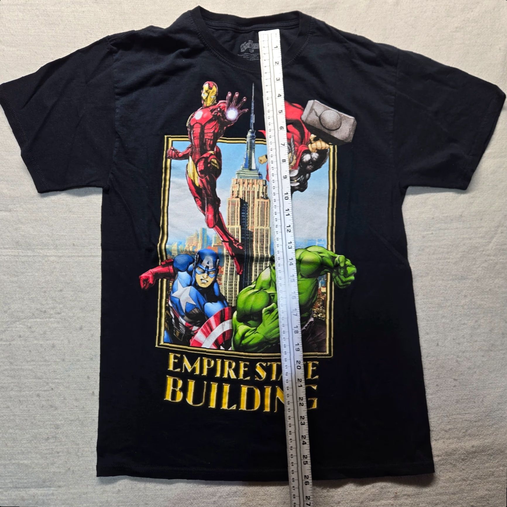 Vintage Marvel Shirt Men M Gray Cotton Empire State Building Hulk Captain America Thor 90s? Not applicable. Size US M / EU 48-50 / 2 - 6 Thumbnail