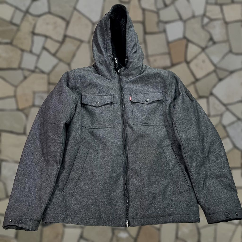 Levi's Levi'S Jacket Mens S Gray Hooded Softshell Full Zip Sherpa Lined Insulated Size US S / EU 44-46 / 1 - 1 Thumbnail