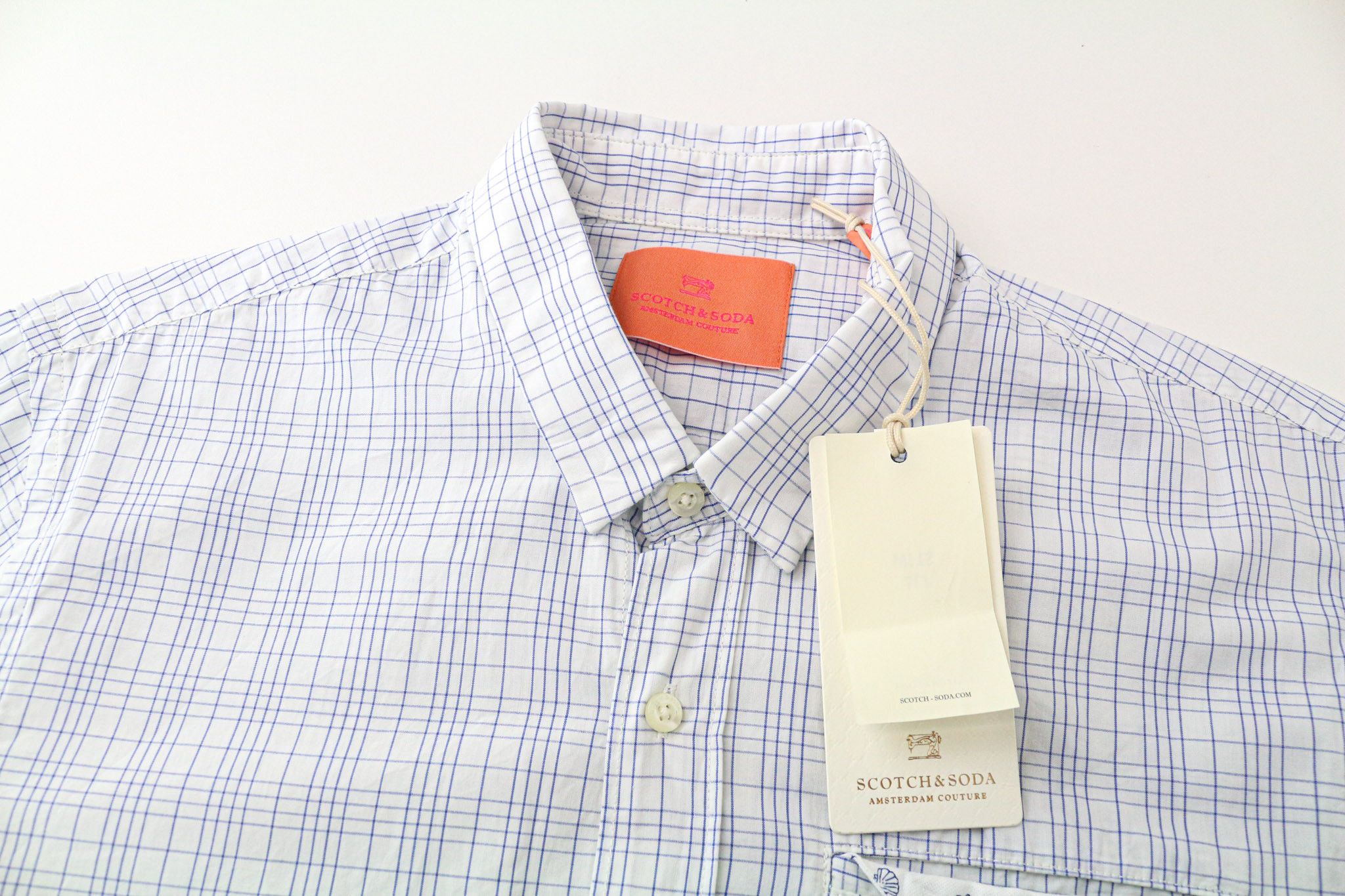 Scotch & Soda AMS COUTURE S Light Blue Slim Cotton Shirt 74790 Size US S / EU 44-46 / 1 - 3 Thumbnail
