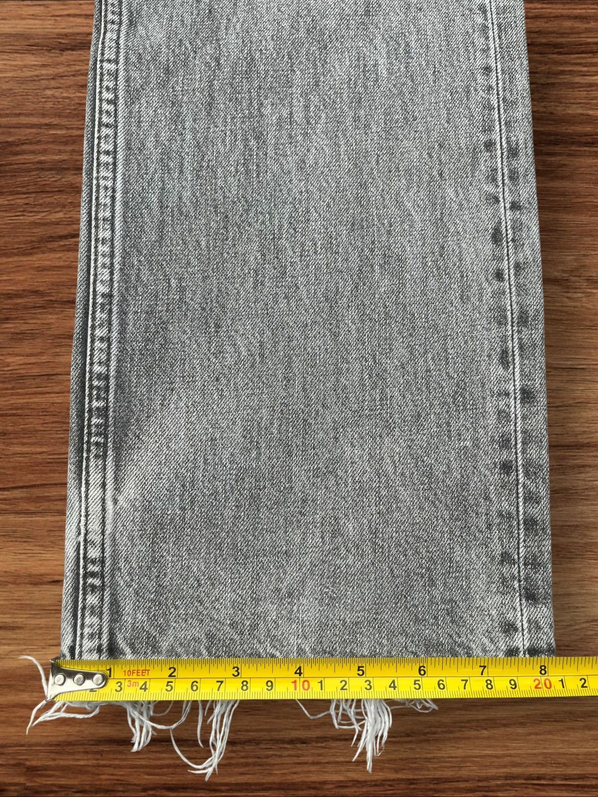 Levi's × Levi's Vintage Clothing × Vintage Vintage 90s Levi’s 505 Grey Wash Distressed Frayed Leg Jeans Size US 35 - 20 Thumbnail