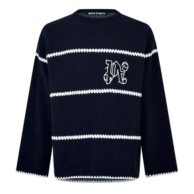 image of Palm Angels O1G2R1Mq0524 Sweatshirts In Navy & White in Navy/White, Men's (Size XL)