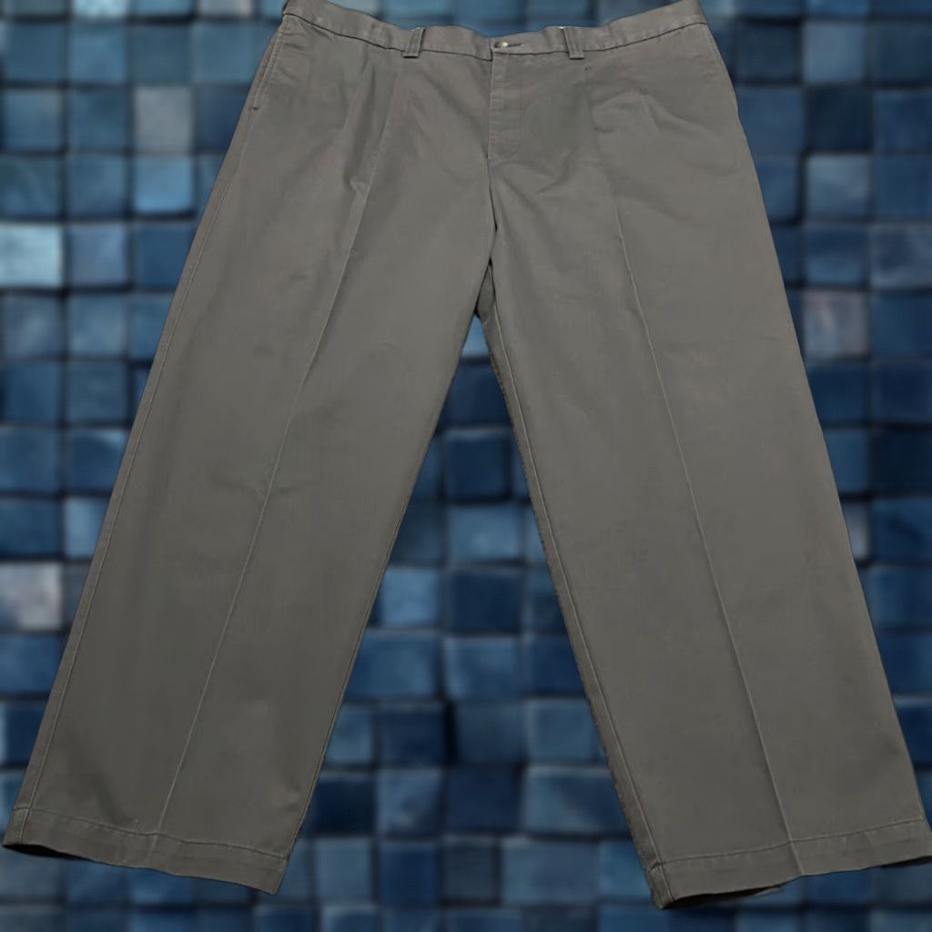 Vintage Oak Hill Men's Dress Pants 46x30 Gray Cotton Straight Leg Big & Tall Dress Pants Mens 46 Gray Oak Hill 29 Inseam Front Pleated Business Workwear Silk? Size US 30 / EU 46 - 1 Thumbnail