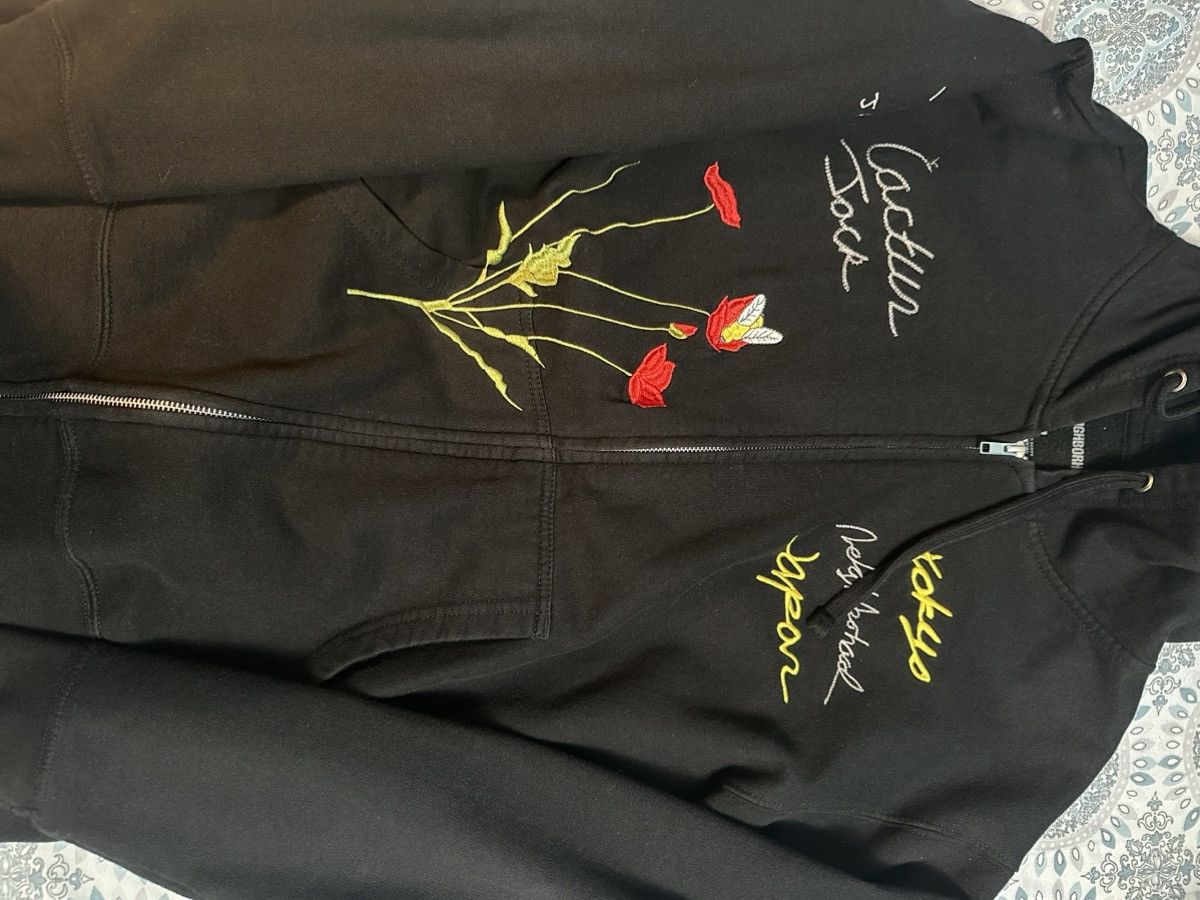 image of Travis Scott Limited Edition “Neighborhood” Zip Up Hoodie in Black, Men's (Size Medium)