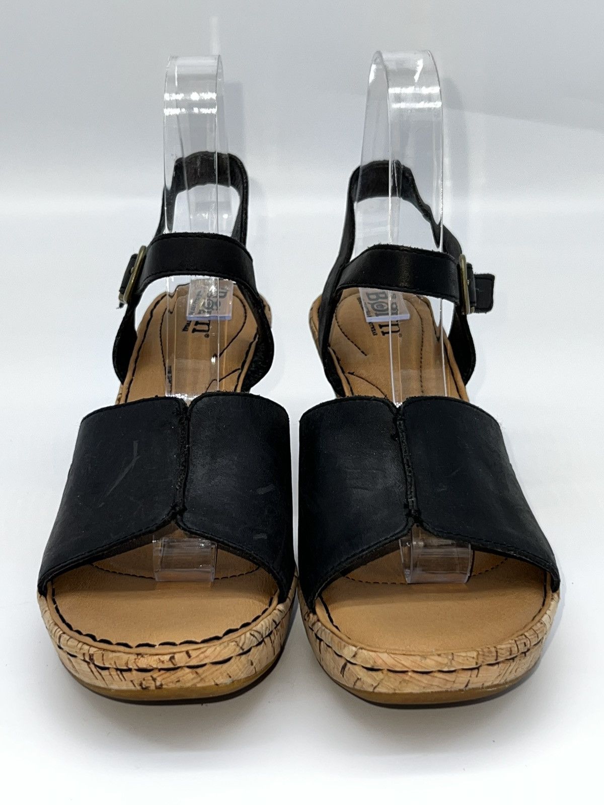 Born Born Women's Black Slingback Wedge Sandals Size 8.5 Open Toe Size US 8 / IT 38 - 5 Thumbnail