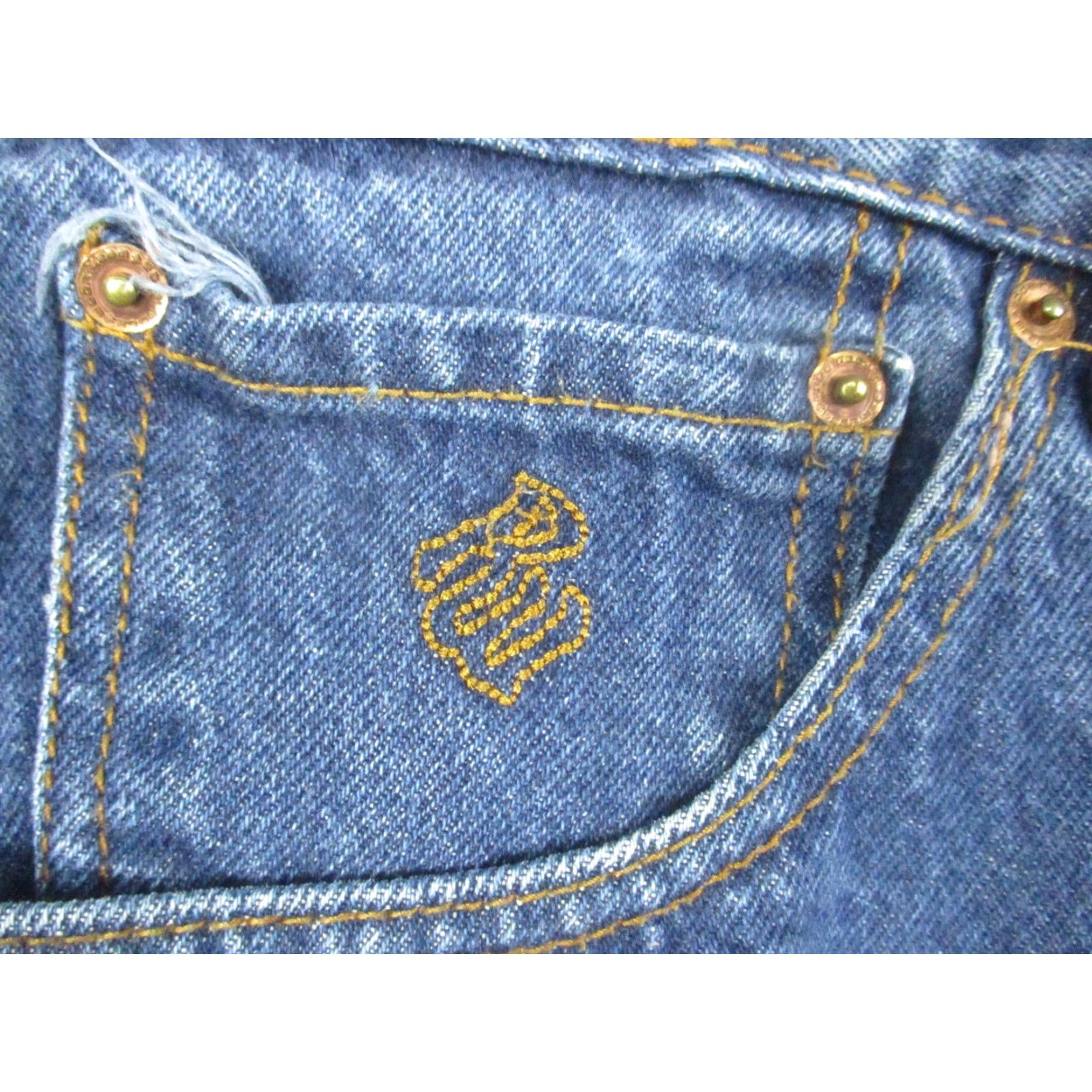 Rocawear VINTAGE Rocawear Jeans Men 38x32 Baggy Loose Fit Blue Wash Denim Wide Leg Distressed Logo 5-Pocket Mens Jeans Size US 38 / EU 54 - 3 Thumbnail