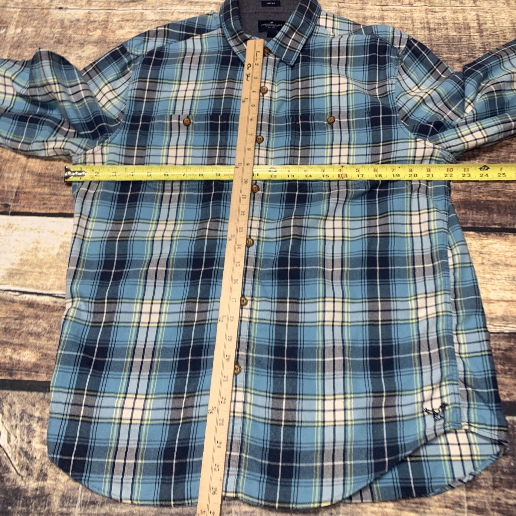 American Eagle Outfitters American Eagle Outfitters Mens Shirt Long Sleeve Sz Large Blue Plaid Button Down Size US L / EU 52-54 / 3 - 2 Thumbnail
