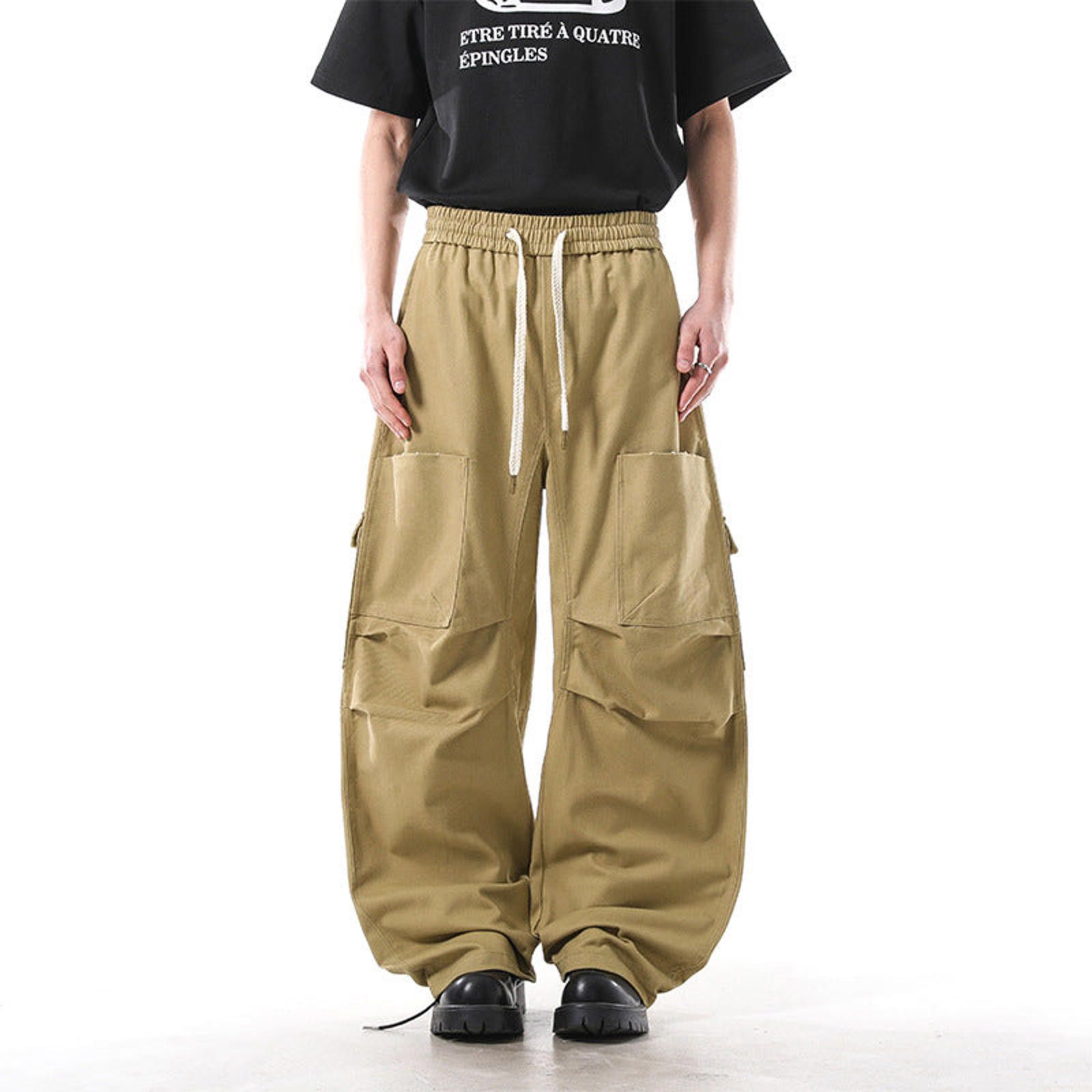 Vintage Black Wide Leg Cargo Pants, Baggy Fit Size US 30 / EU 46 - 6 Thumbnail