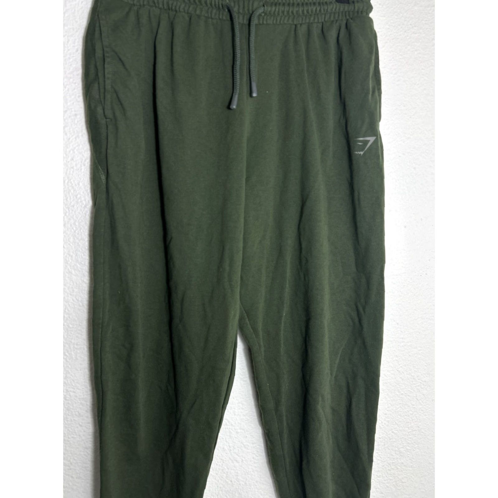 Gymshark GymShark Joggers Mens Large Green Sweatpants Track Workout Stretch Drawstring Pants Athletic Size US 33 - 3 Thumbnail